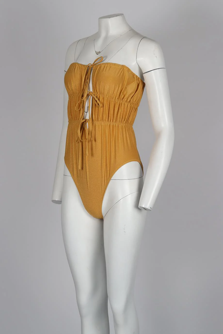 SOLID AND STRIPED BANDEAU SWIMSUIT XLARGE - Image 3