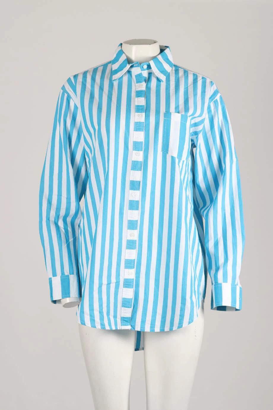 SOLID AND STRIPED STRIPED COTTON SHIRT SMALL - Image 2