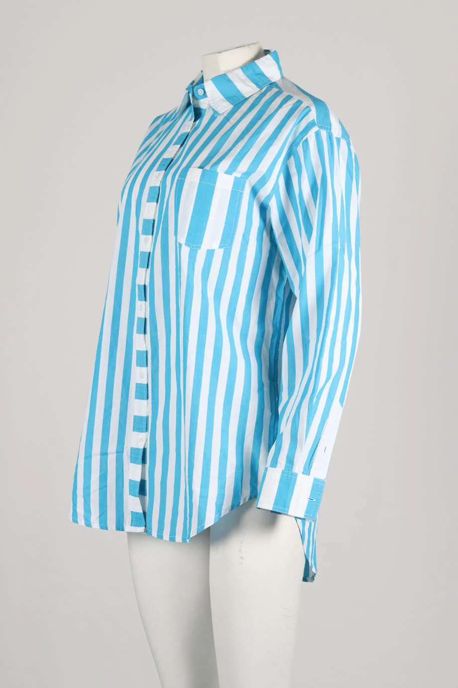 SOLID AND STRIPED STRIPED COTTON SHIRT SMALL - Image 3