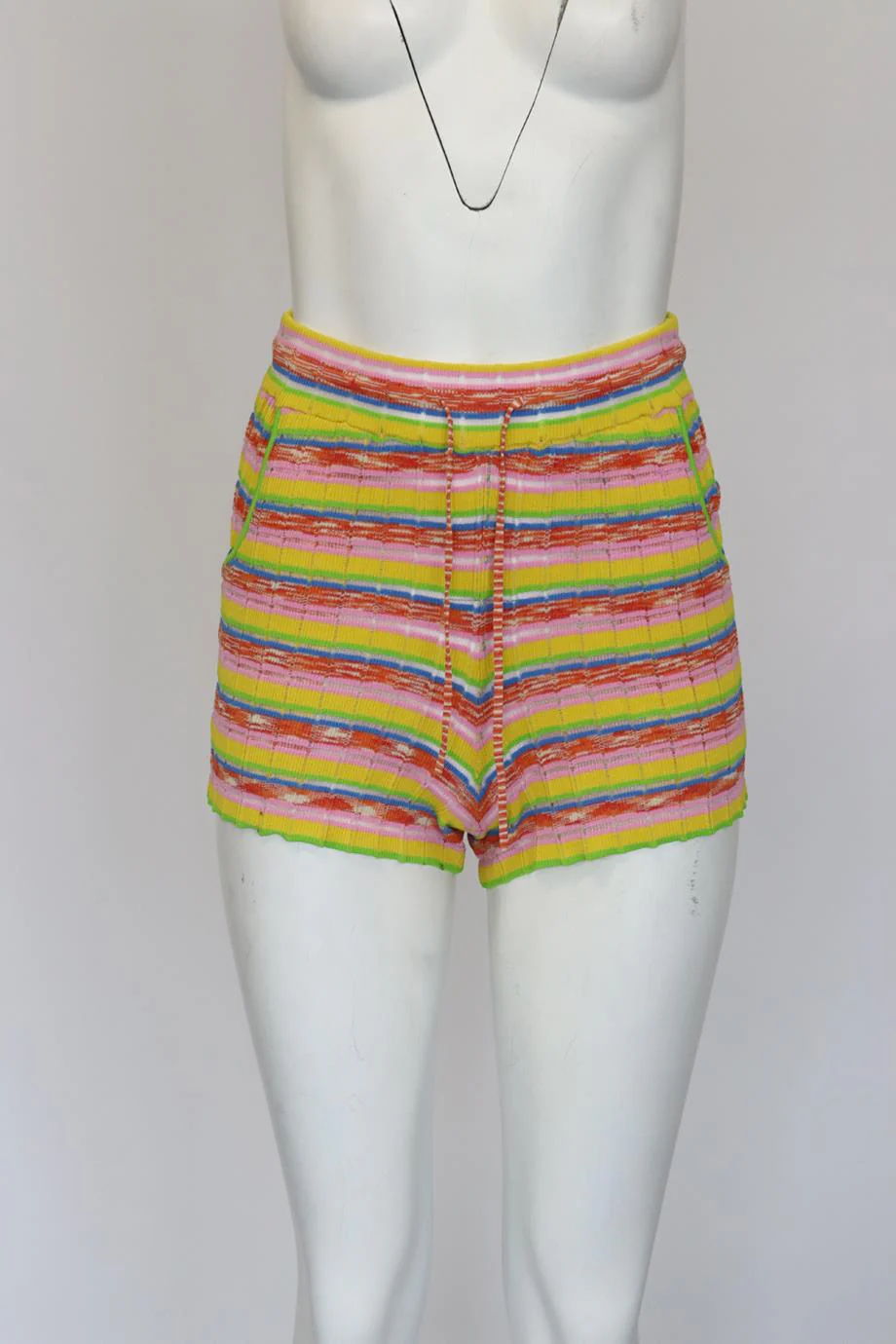 SOLID AND STRIPED STRIPED KNIT SHORTS XSMALL - Image 2