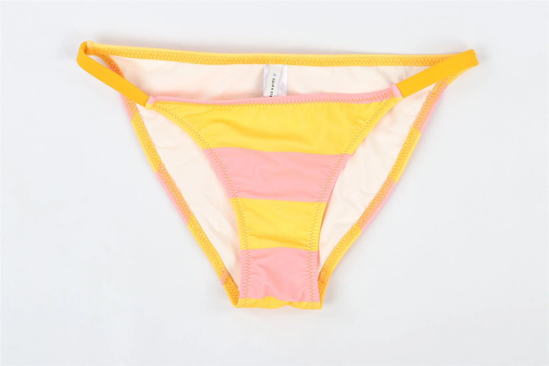 SOLID & STRIPED ORANGE BIKINI BOTTOMS SMALL - Image 2