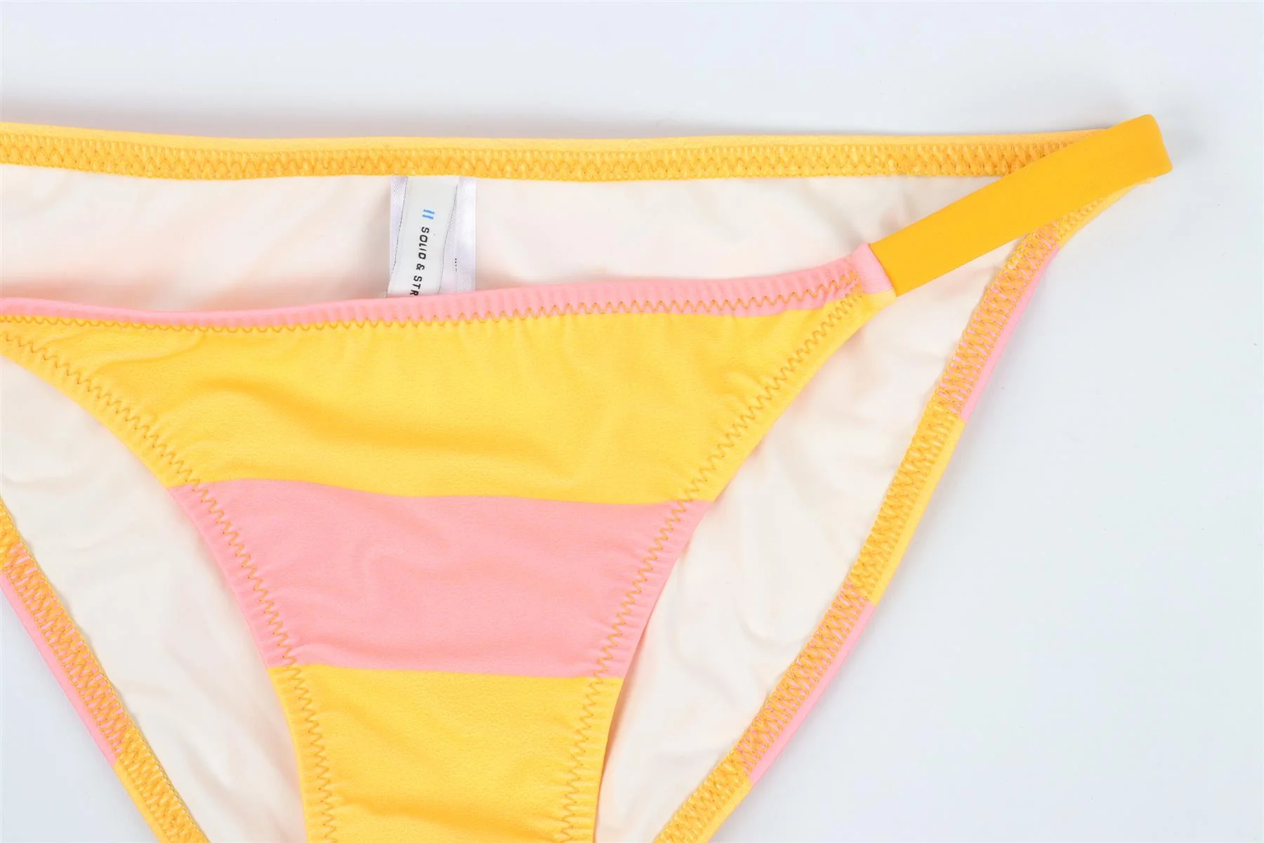 SOLID & STRIPED ORANGE BIKINI BOTTOMS SMALL - Image 3