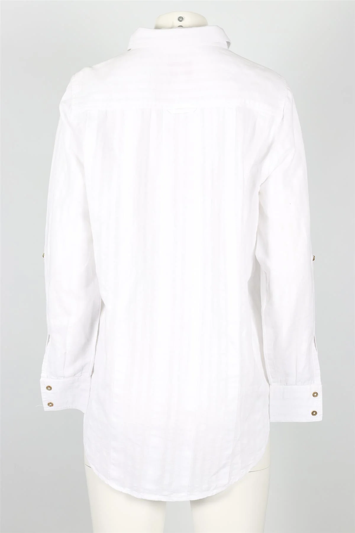 SOLID & STRIPED WHITE COTTON BLEND SHIRT MEDIUM - Image 4