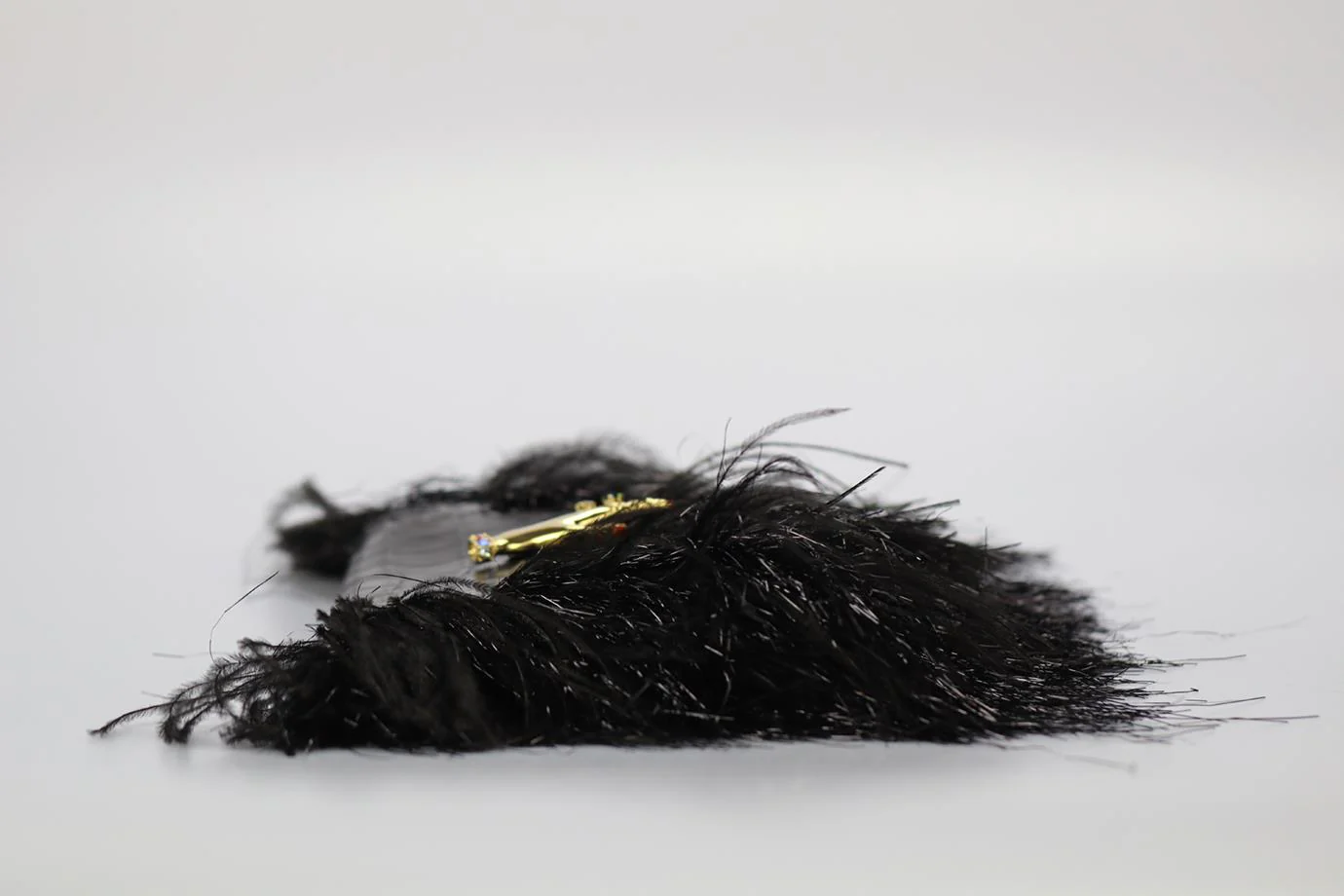 SONIA RYKIEL FEATHER TRIMMED CROC EFFECT LEATHER CLUTCH - Image 3