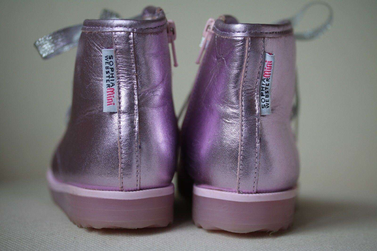 SOPHIA WEBSTER MINI GIRLS PINK LEATHER BOOTS EU 26 UK 8.5 - Image 3