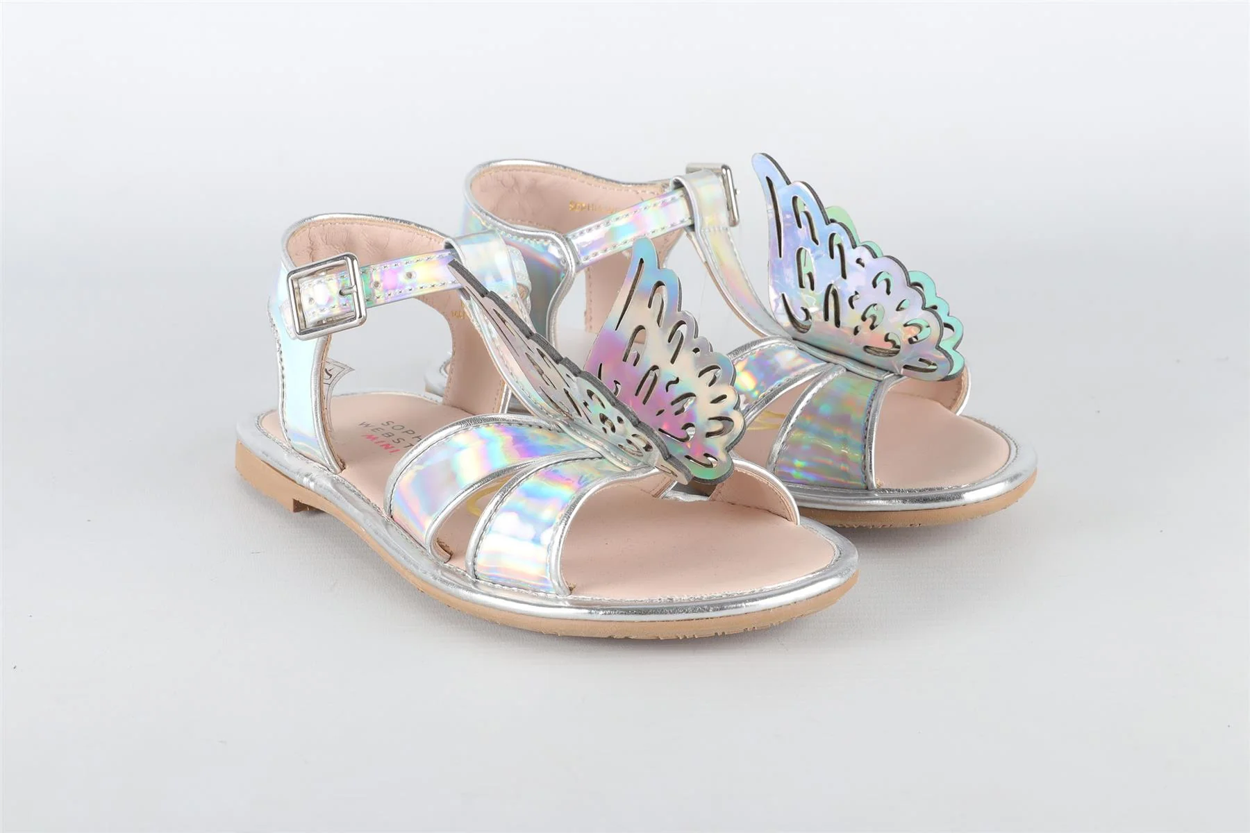 SOPHIA WEBSTER SILVER KIDS GIRLS SANDALS EU 28 UK 10 US 11 - Image 2