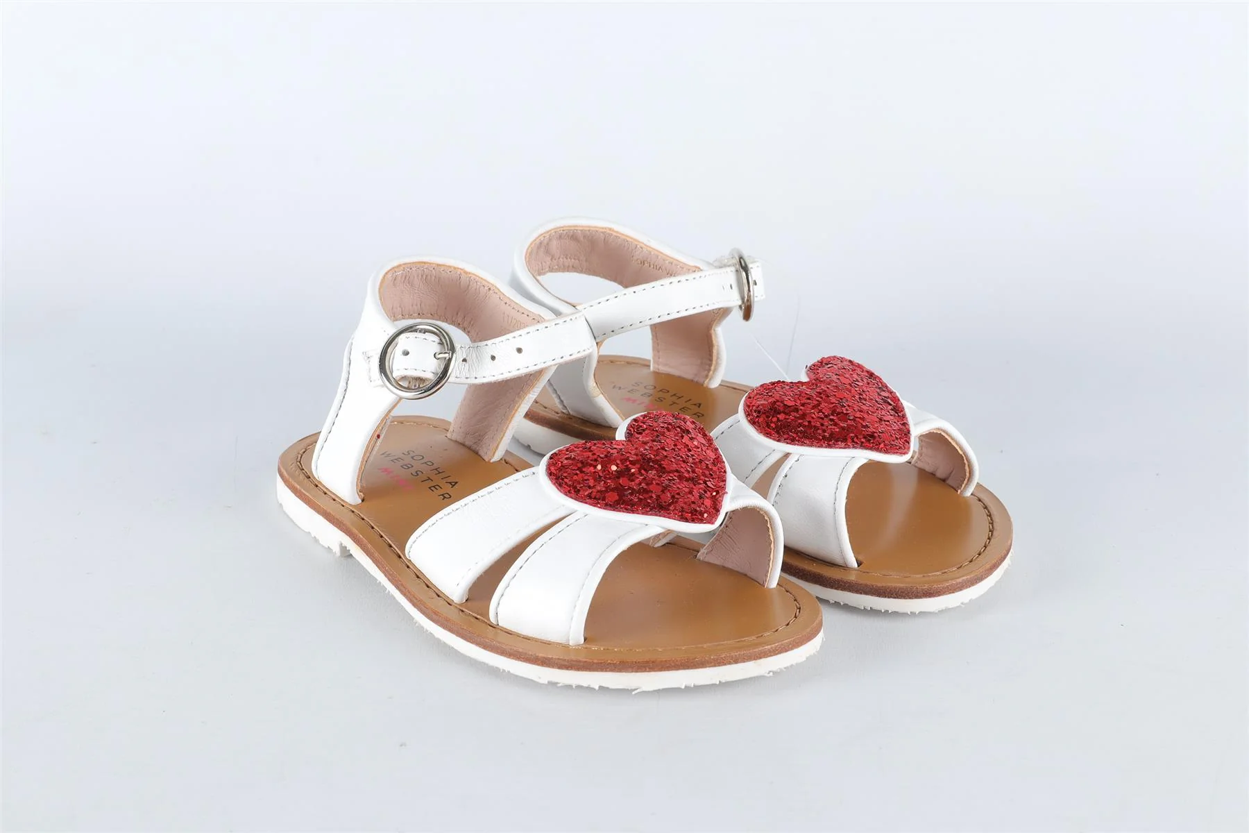 SOPHIA WEBSTER WHITE KIDS GIRLS LEATHER SANDALS EU 25 UK 8 US 9 - Image 2