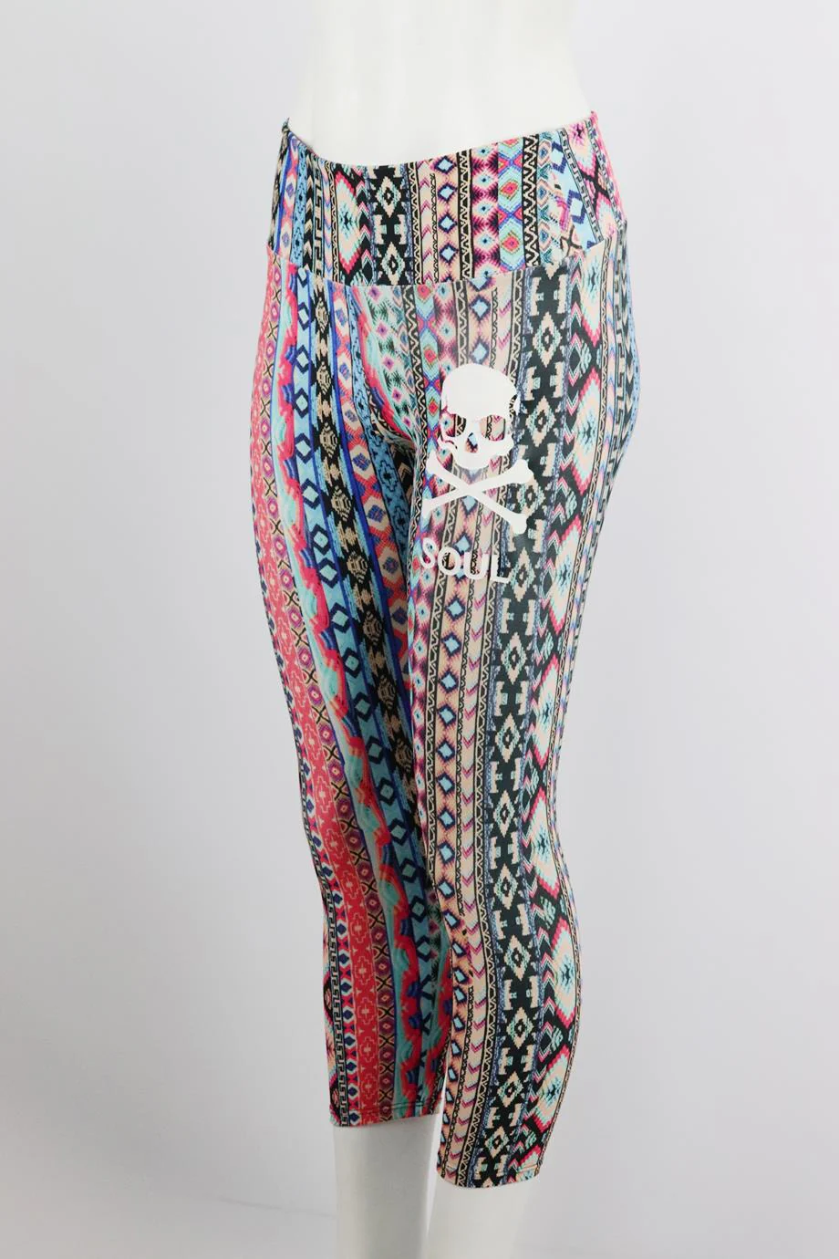 SOULCYCLE CROPPED PRINTED STRETCH LEGGINGS MEDIUM/LARGE - Image 3