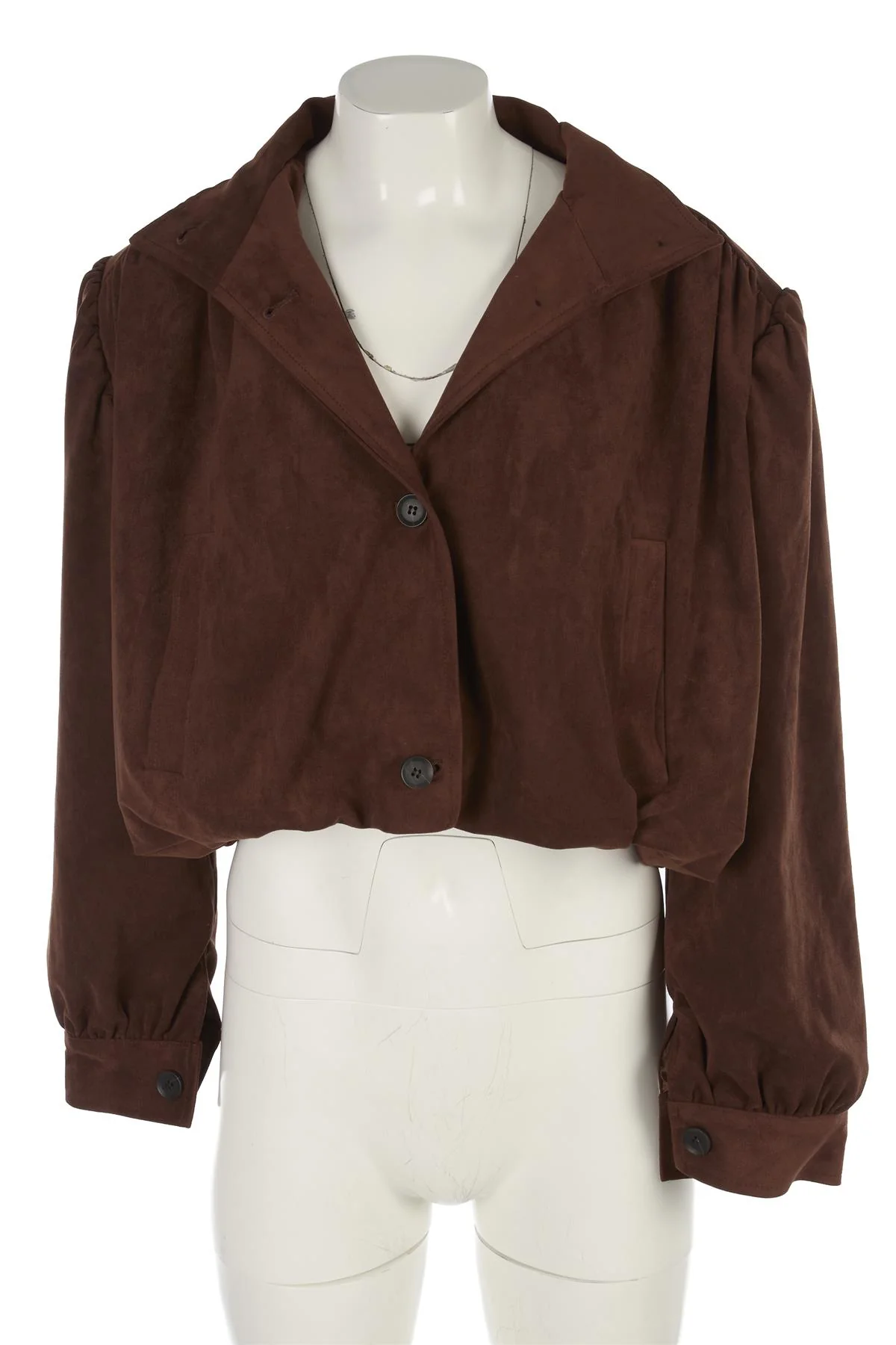 SOURCE UNKNOWN BROWN FAUX SUEDE JACKET SMALL/MEDIUM - Image 2
