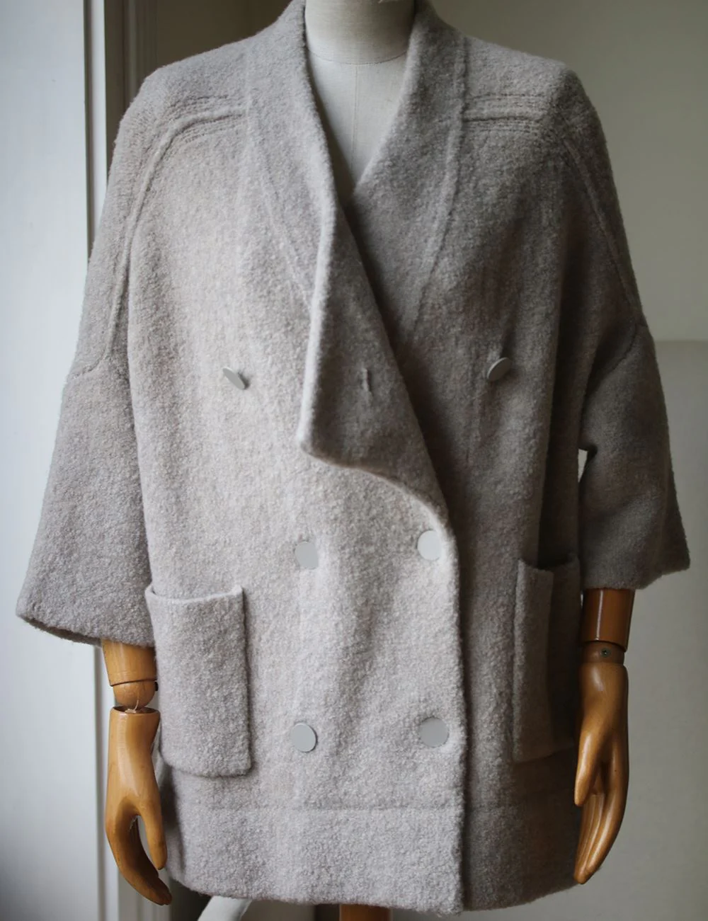 SOYER DOUBLE-BREASTED WOOL-BLEND COAT SMALL - Image 2