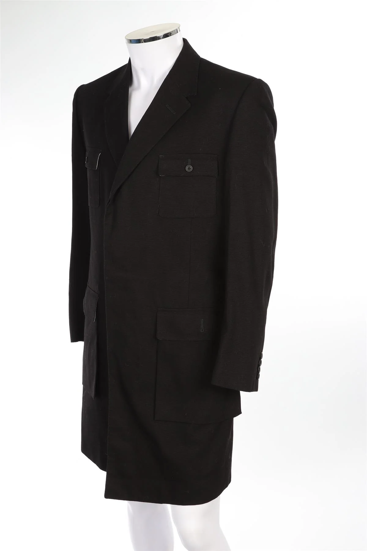 SPENCER HART BLACK MEN'S CANVAS COAT IT 42 UK/US 32 - Image 3