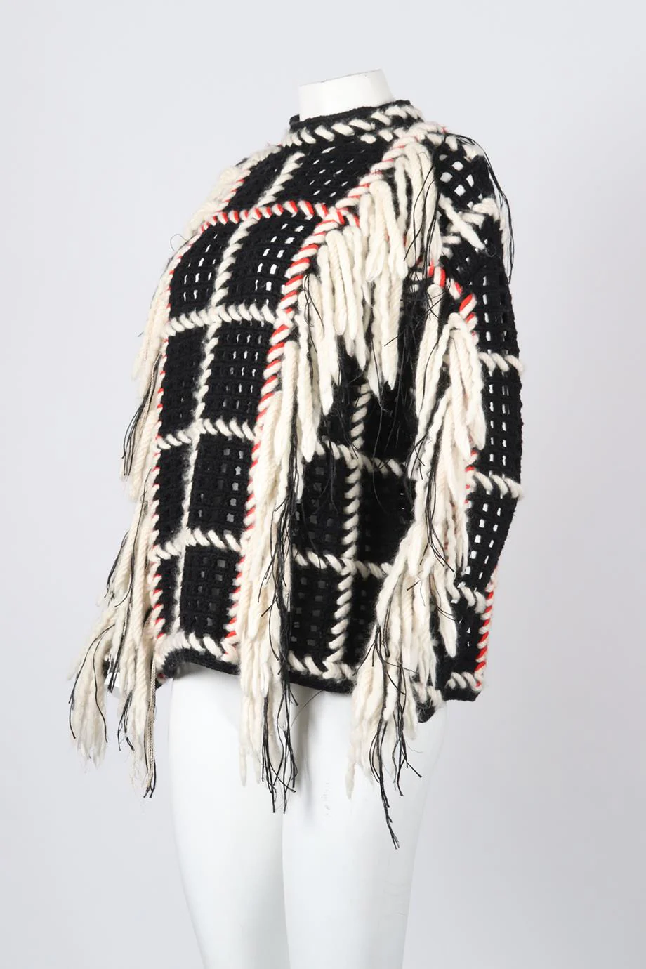 SPENCER VLADIMIR FRINGED WOOL SWEATER ONE SIZE - Image 3