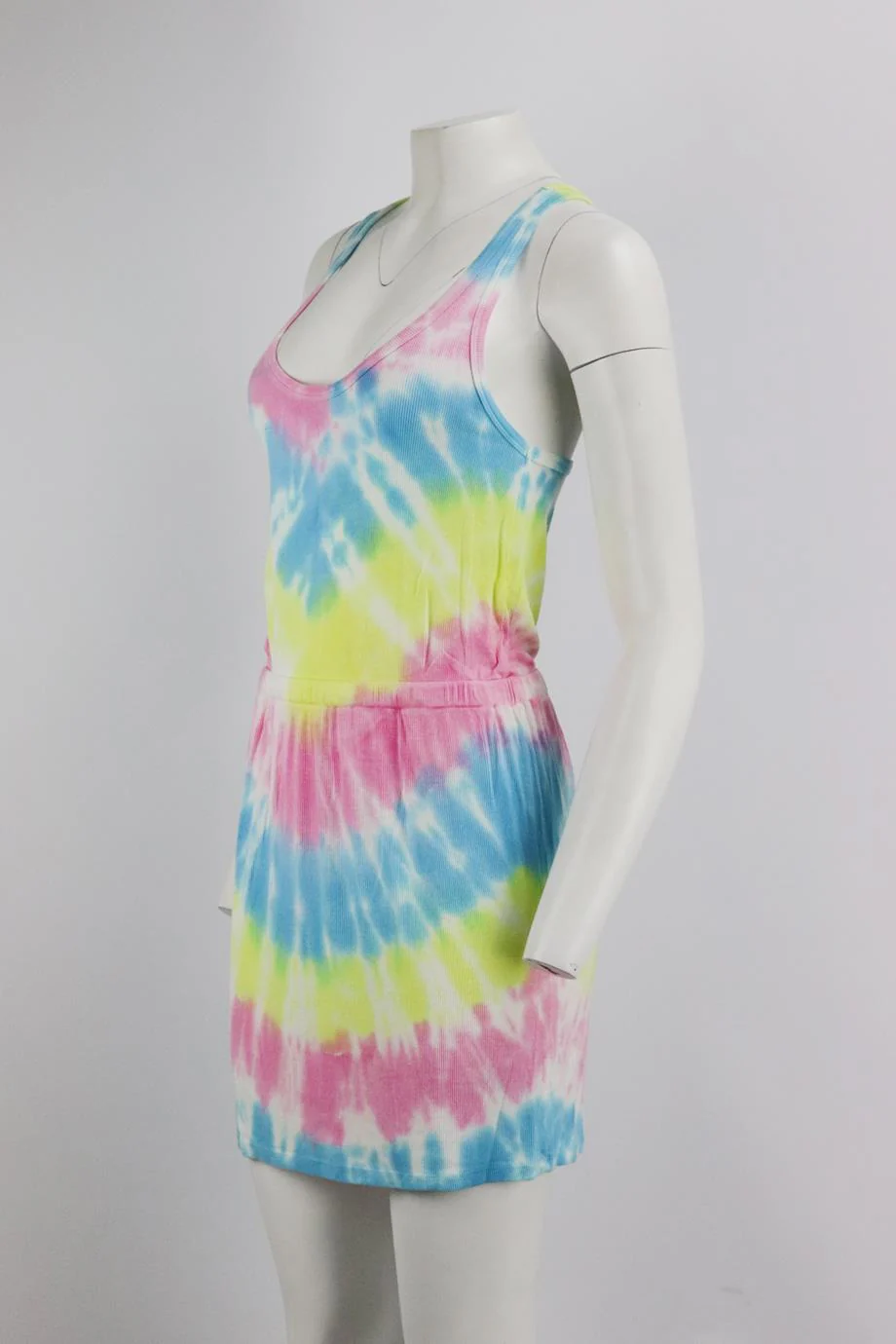 SPIRITUAL GANGSTER TIE DYED RIBBED KNIT MINI DRESS SMALL - Image 3