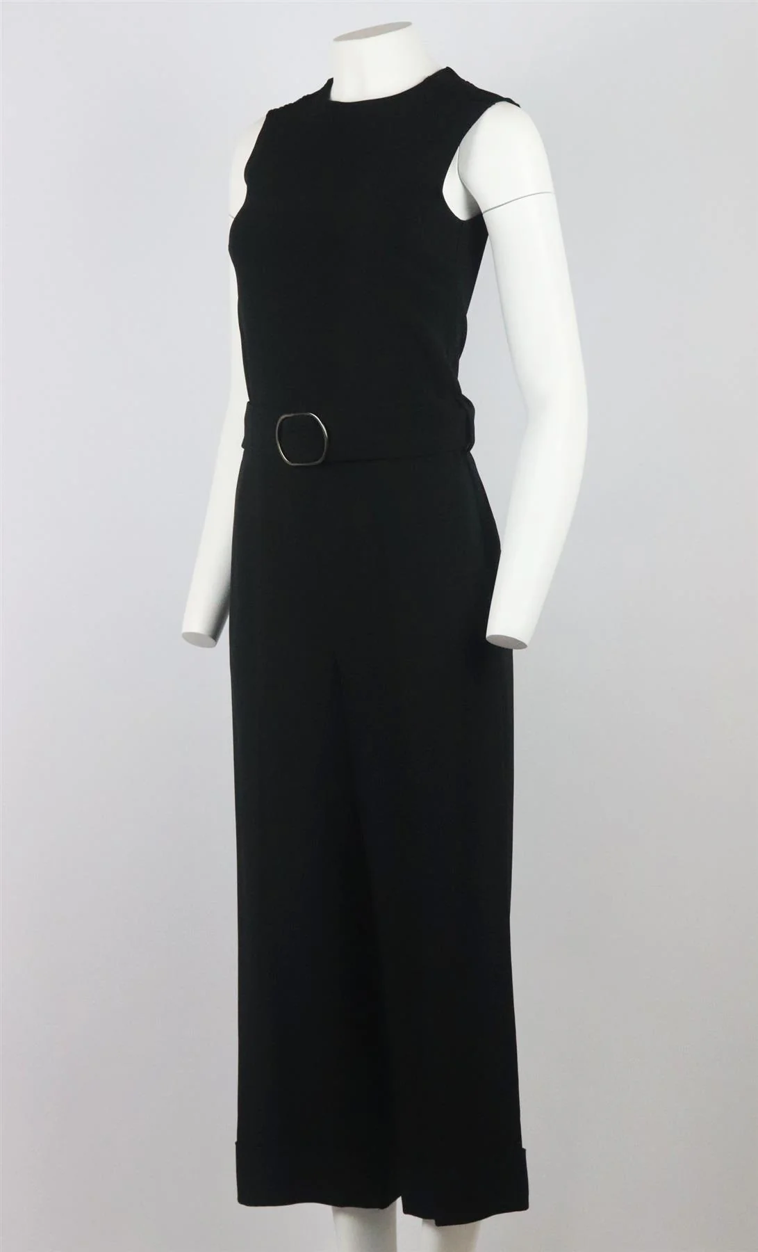 SPORTMAX CROPPED BELTED CREPE JUMPSUIT IT 38 UK 6 - Image 9