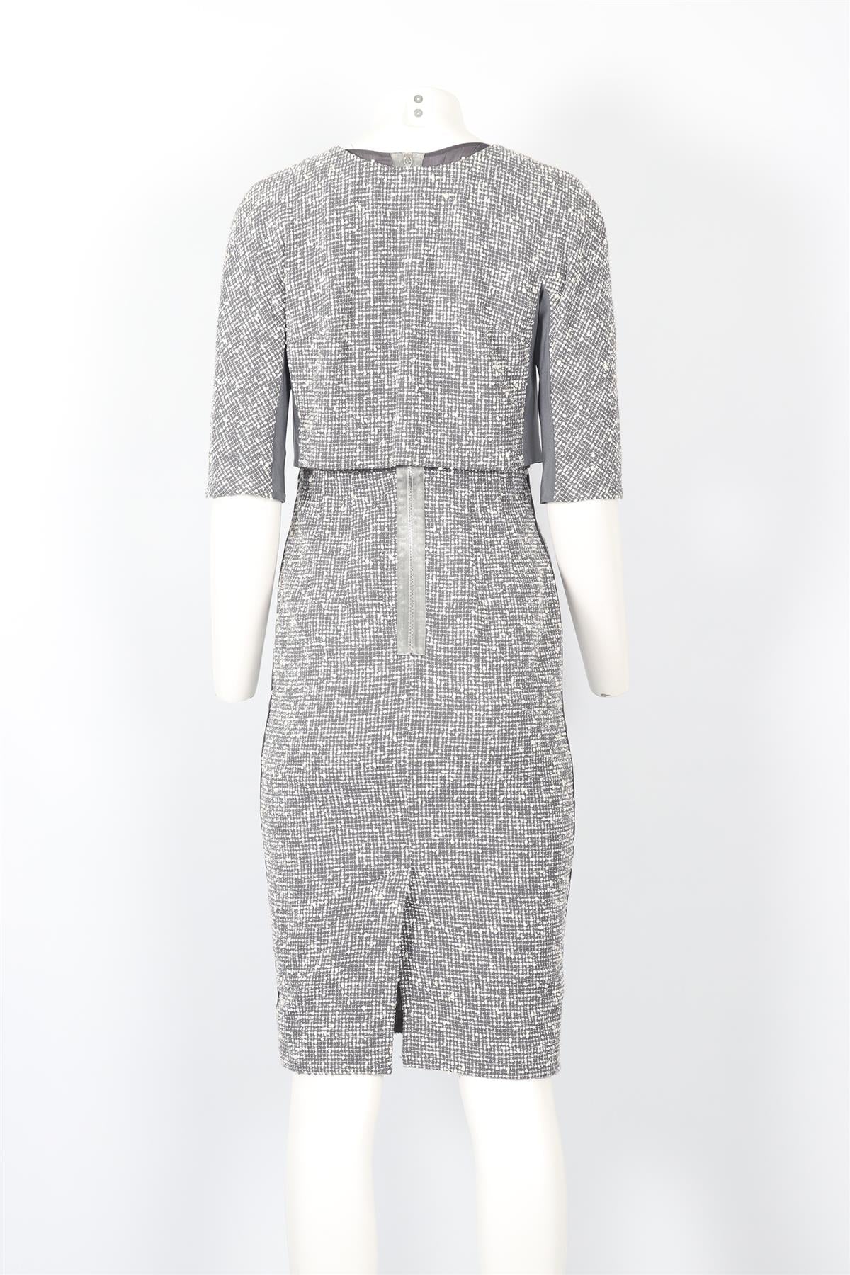 SPORTMAX GREY COTTON MIDI DRESS AND JACKET SET UK 6 - Image 4