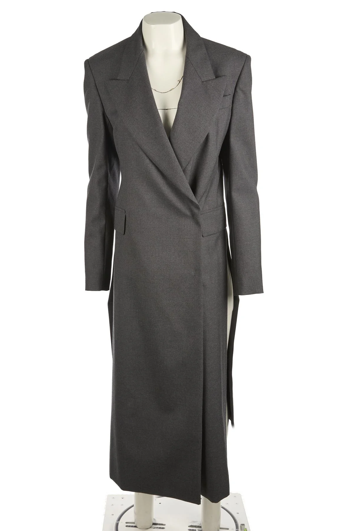 SPORTMAX GREY WOOL COAT IT 42 UK 10 - Image 2