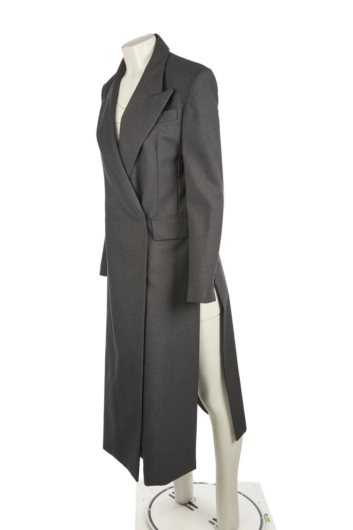 SPORTMAX GREY WOOL COAT IT 42 UK 10 - Image 3