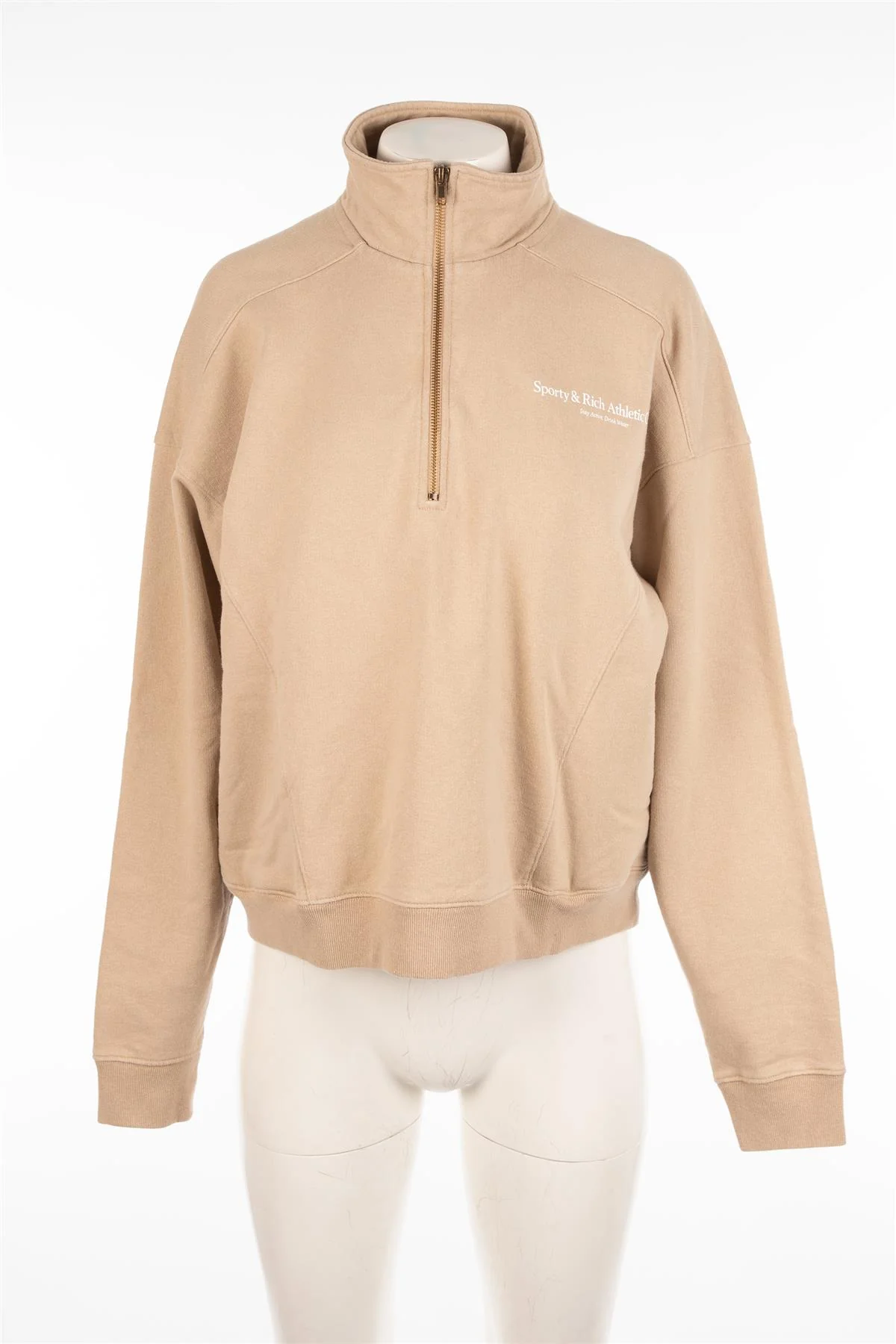 SPORTY & RICH BEIGE COTTON SWEATSHIRT MEDIUM - Image 2
