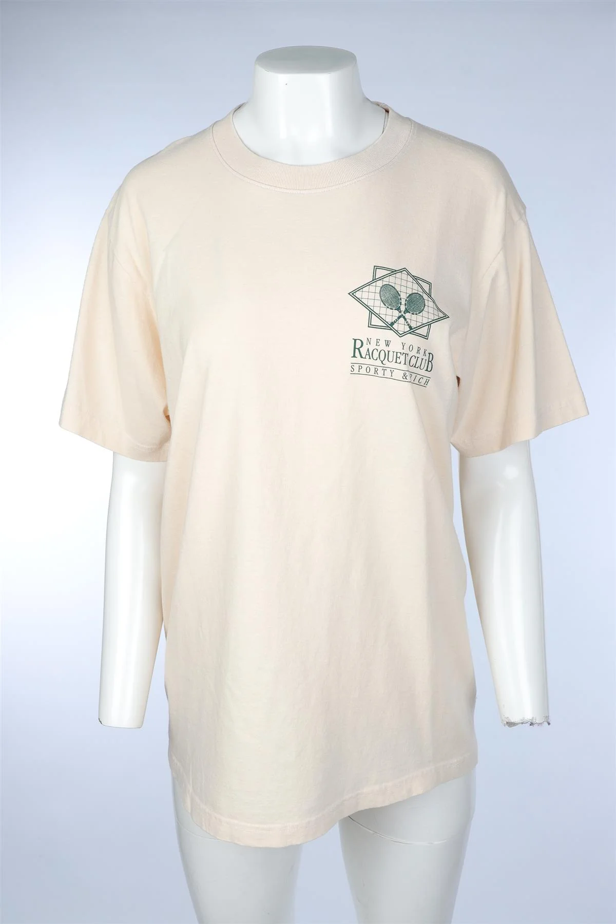 SPORTY & RICH BEIGE COTTON T-SHIRT MEDIUM - Image 2