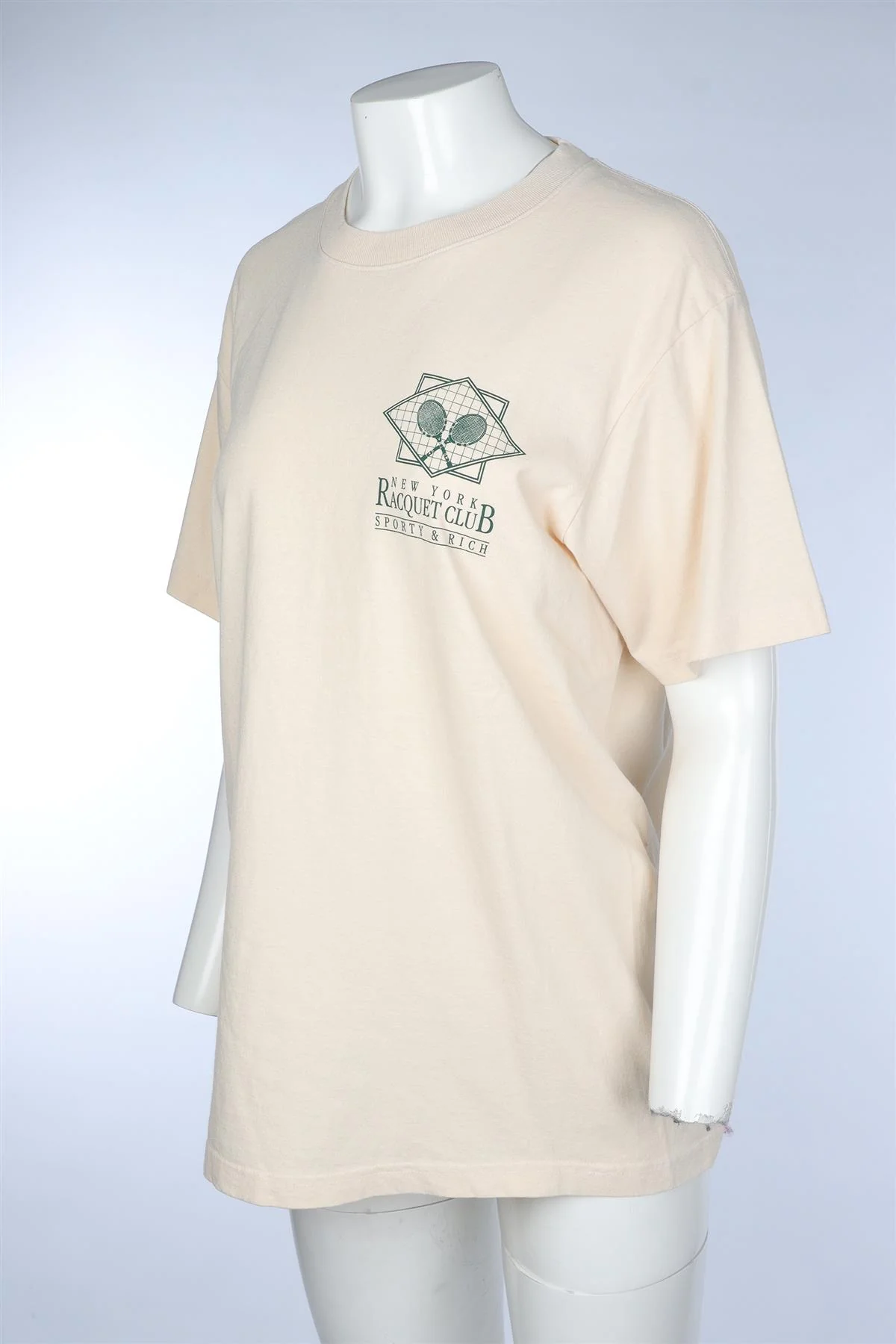 SPORTY & RICH BEIGE COTTON T-SHIRT MEDIUM - Image 3