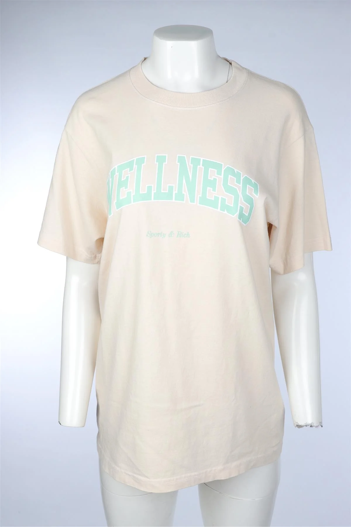 SPORTY & RICH BEIGE COTTON T-SHIRT MEDIUM - Image 2