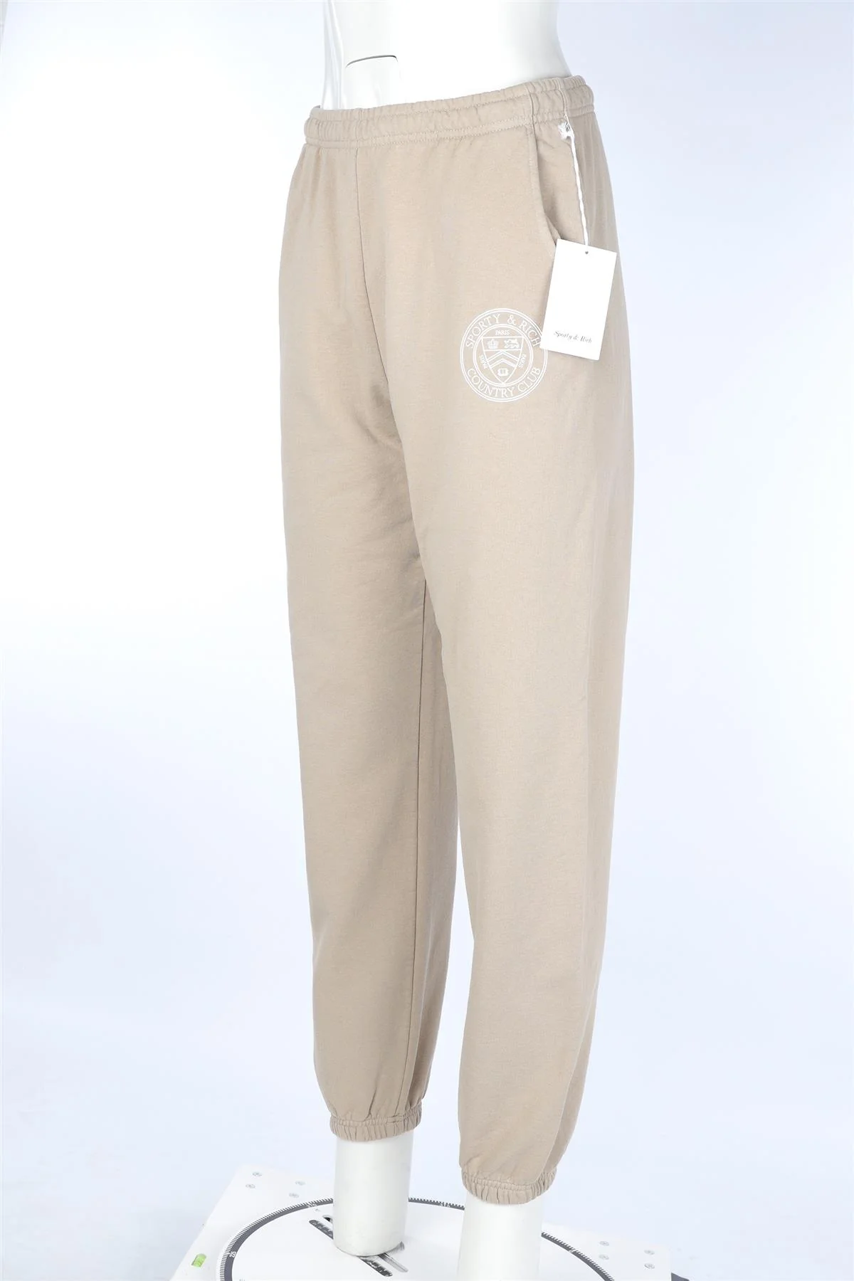 SPORTY & RICH BEIGE COTTON TRACK PANTS LARGE - Image 3