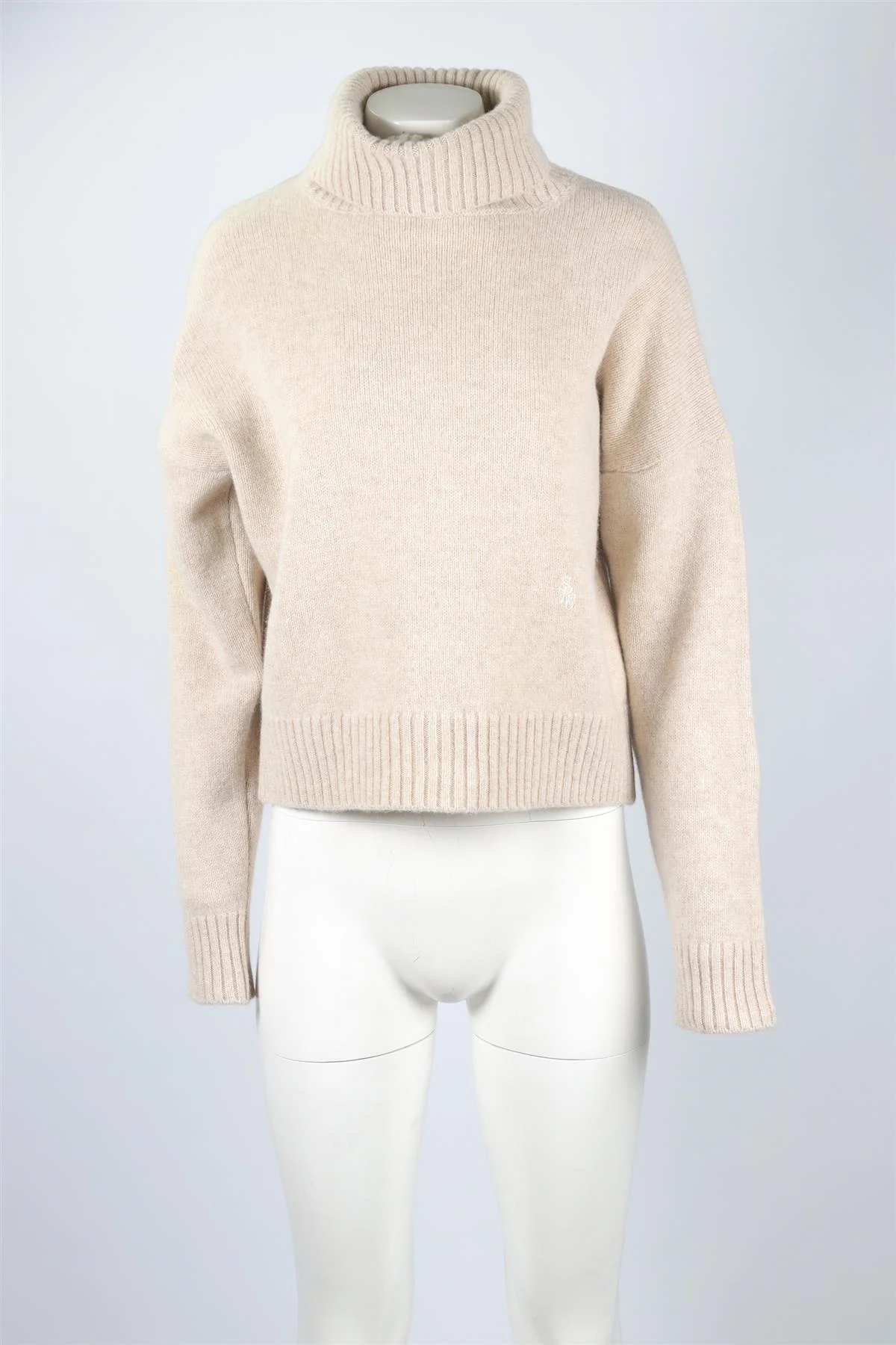 SPORTY & RICH BEIGE WOOL SWEATER MEDIUM - Image 2