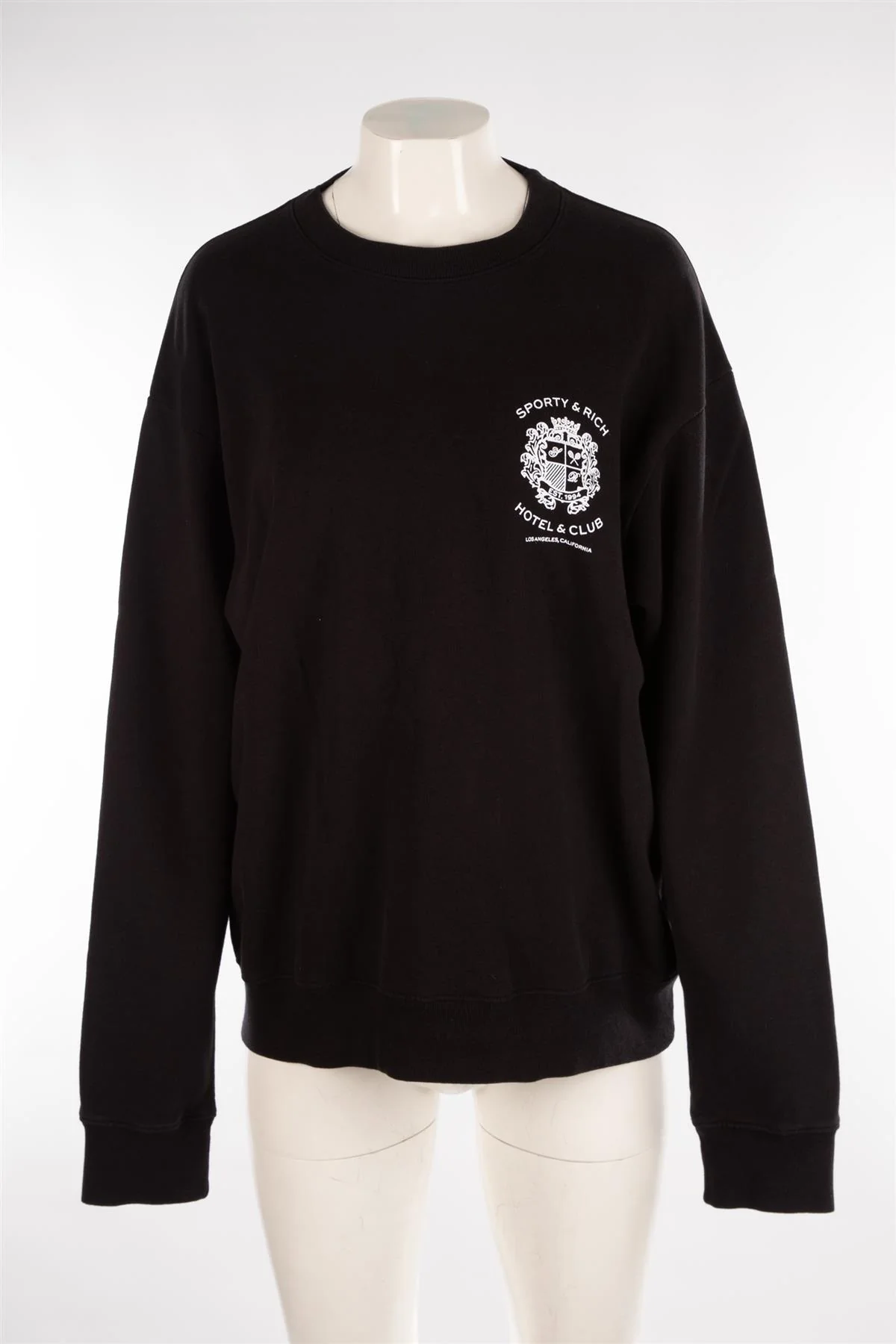SPORTY & RICH BLACK COTTON SWEATSHIRT MEDIUM - Image 2