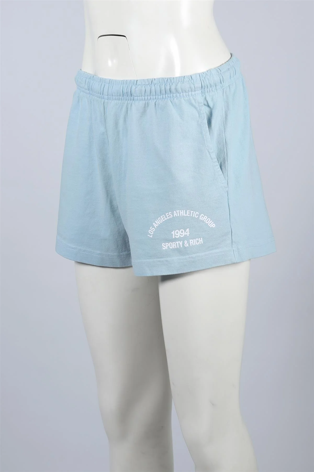 SPORTY & RICH BLUE COTTON SHORTS XSMALL - Image 3