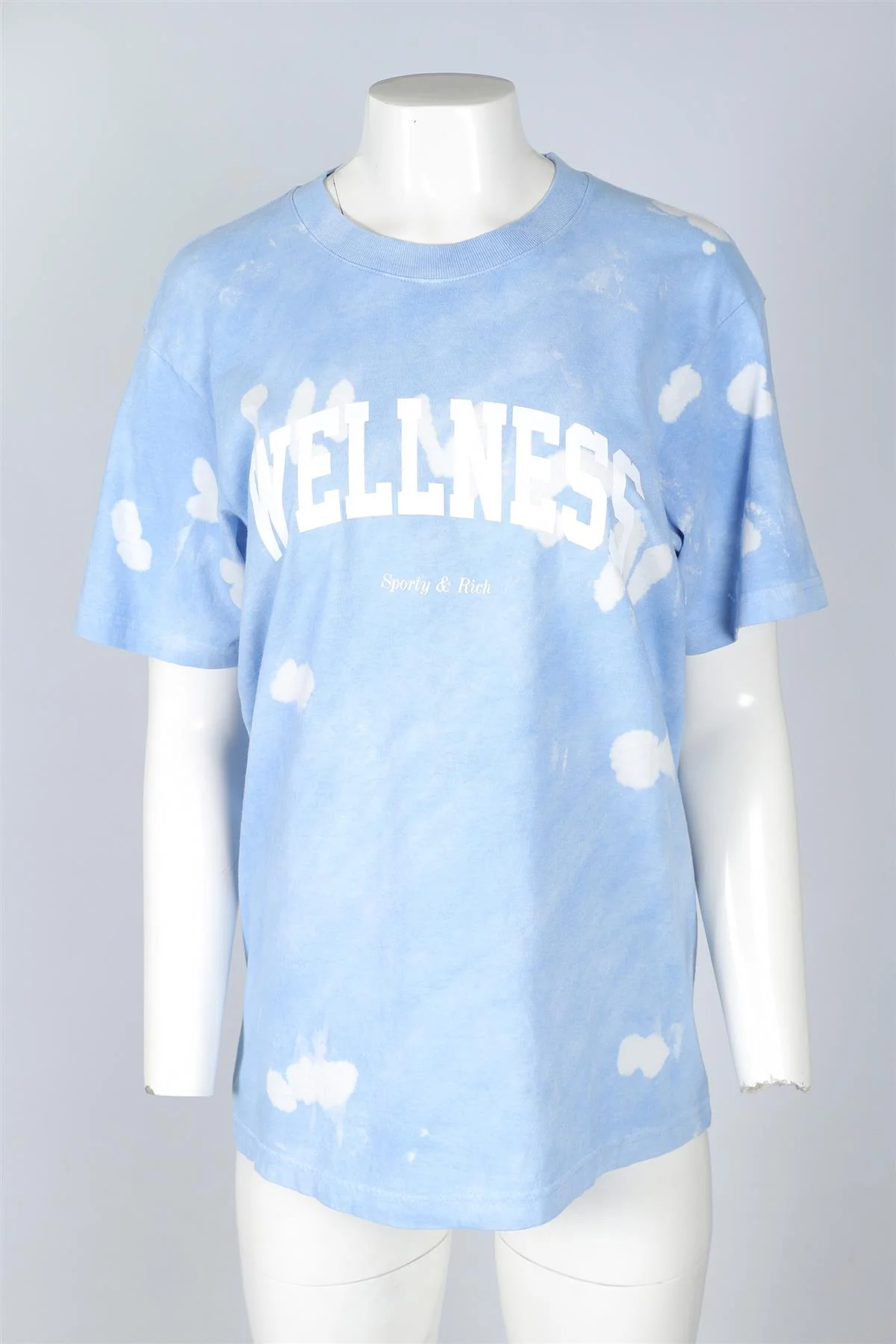 SPORTY & RICH BLUE COTTON T-SHIRT MEDIUM - Image 2
