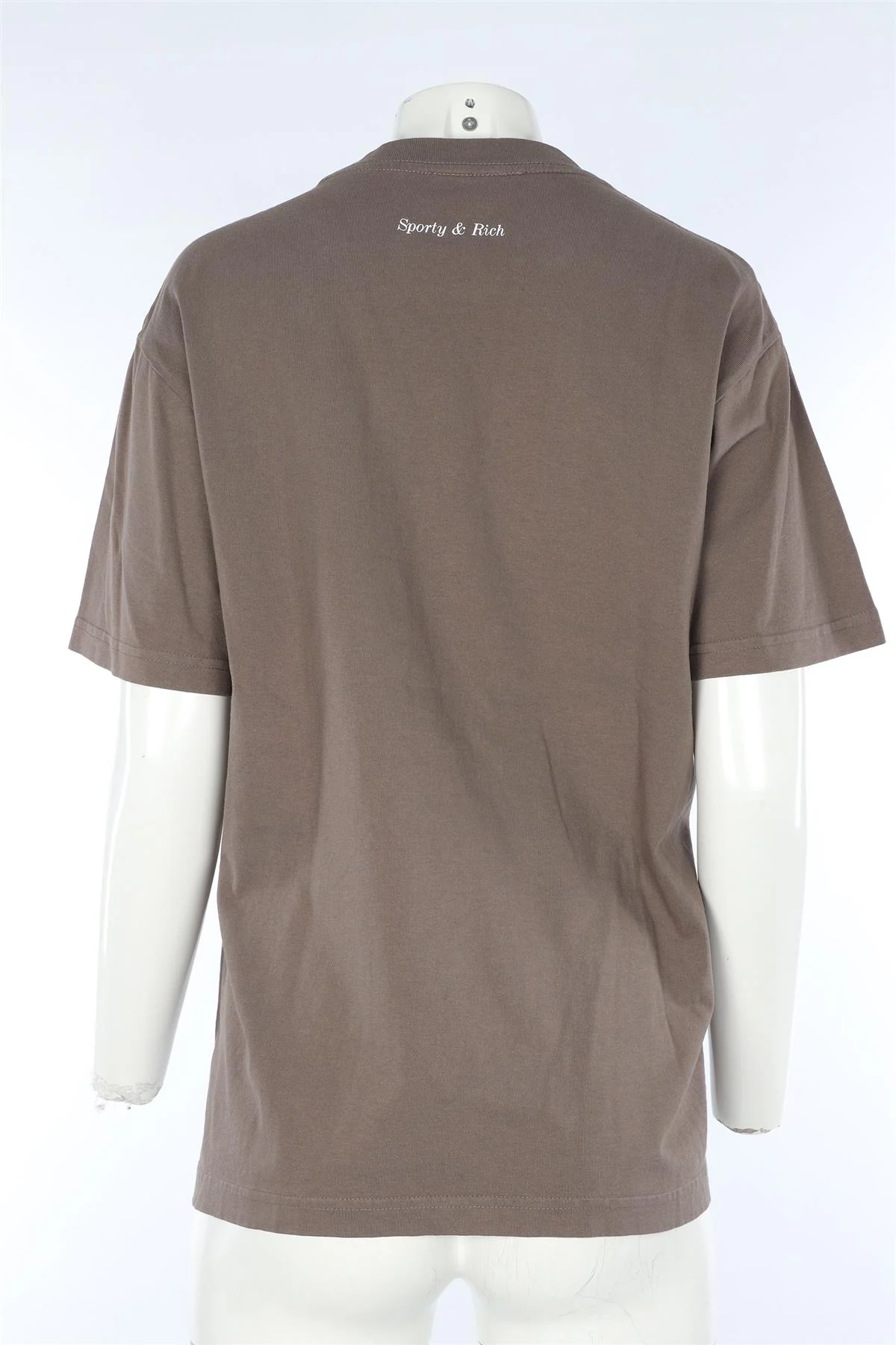SPORTY & RICH BROWN COTTON T-SHIRT MEDIUM - Image 4