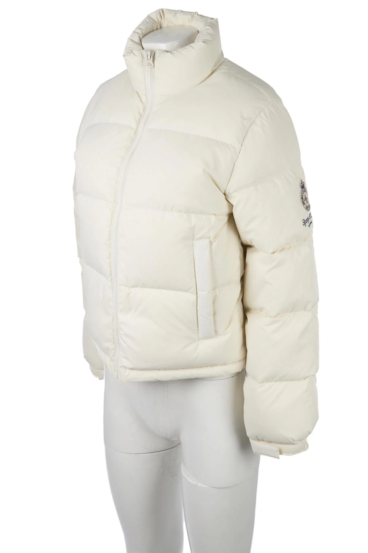 SPORTY & RICH CREAM PADDED DOWN JACKET SMALL - Image 3