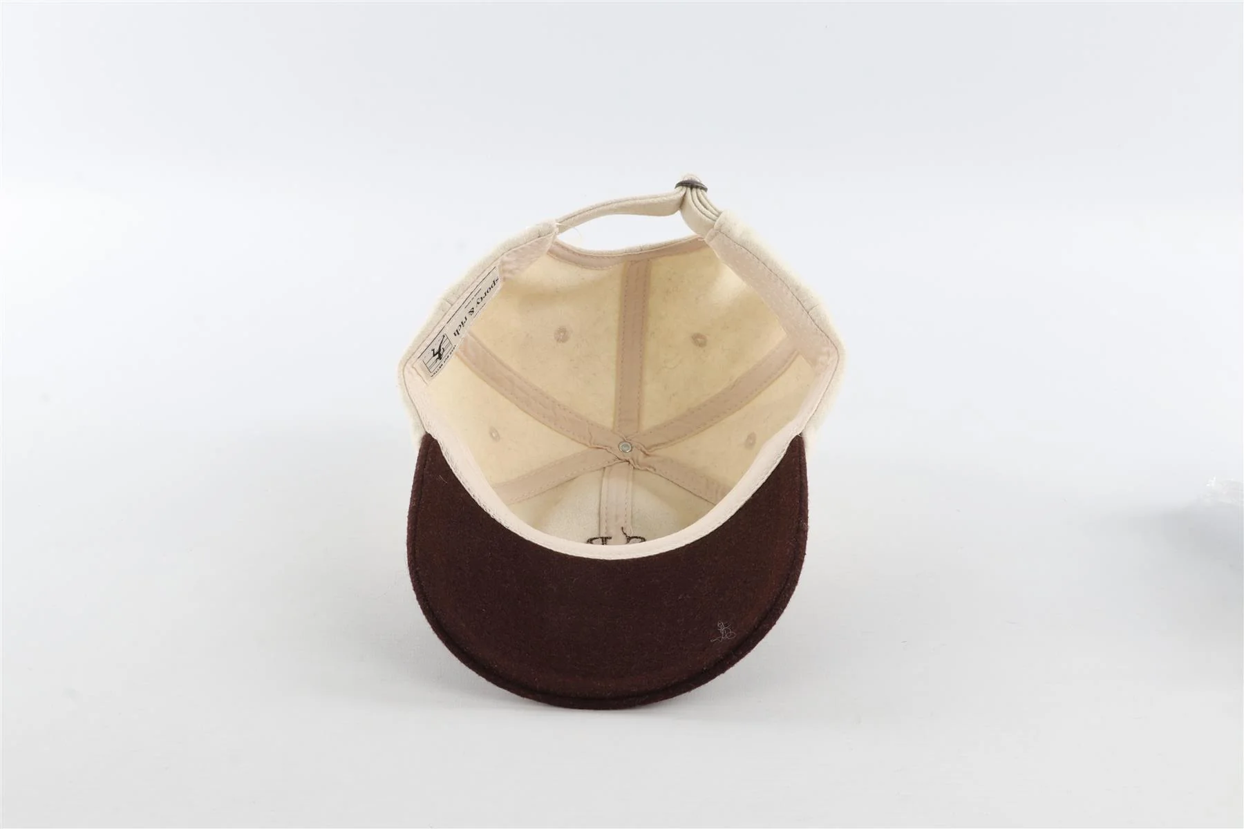SPORTY & RICH CREAM WOOL BASEBALL CAP - Image 6