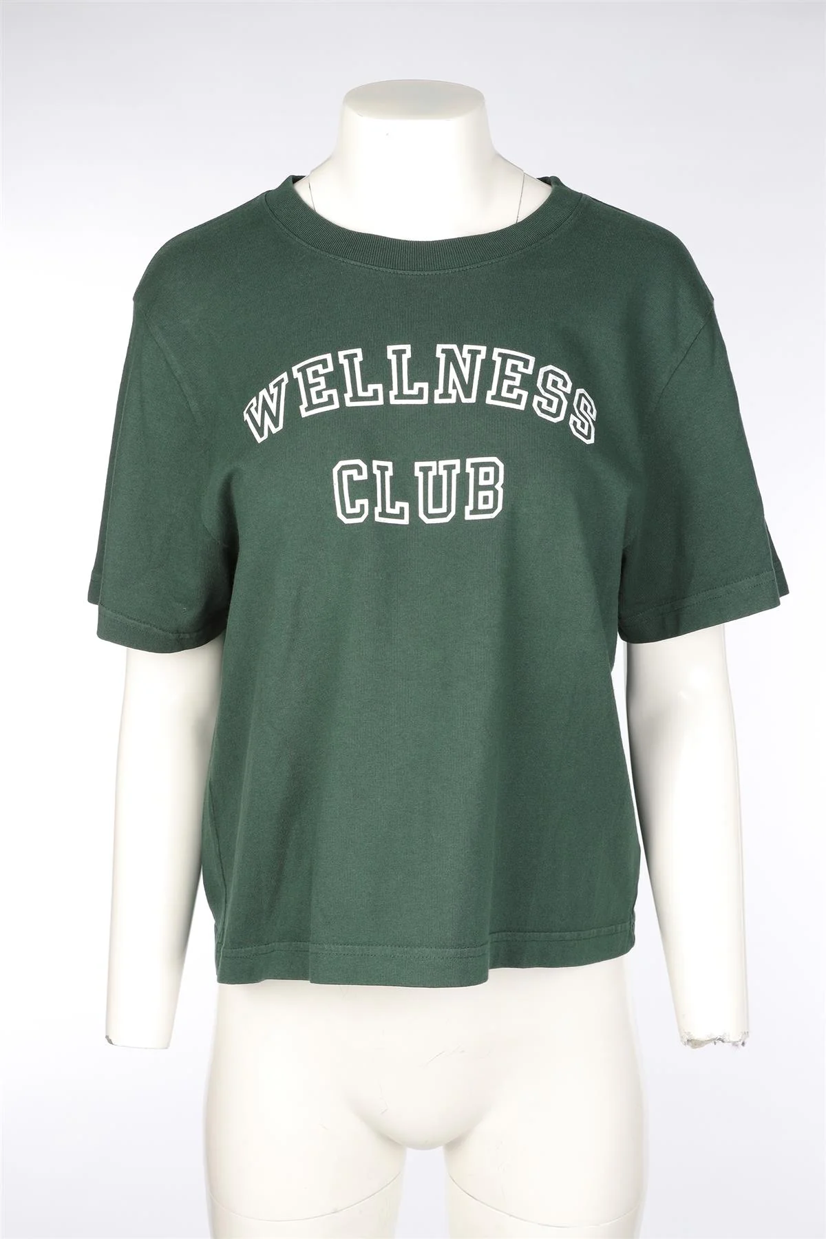SPORTY & RICH GREEN COTTON T-SHIRT MEDIUM - Image 2