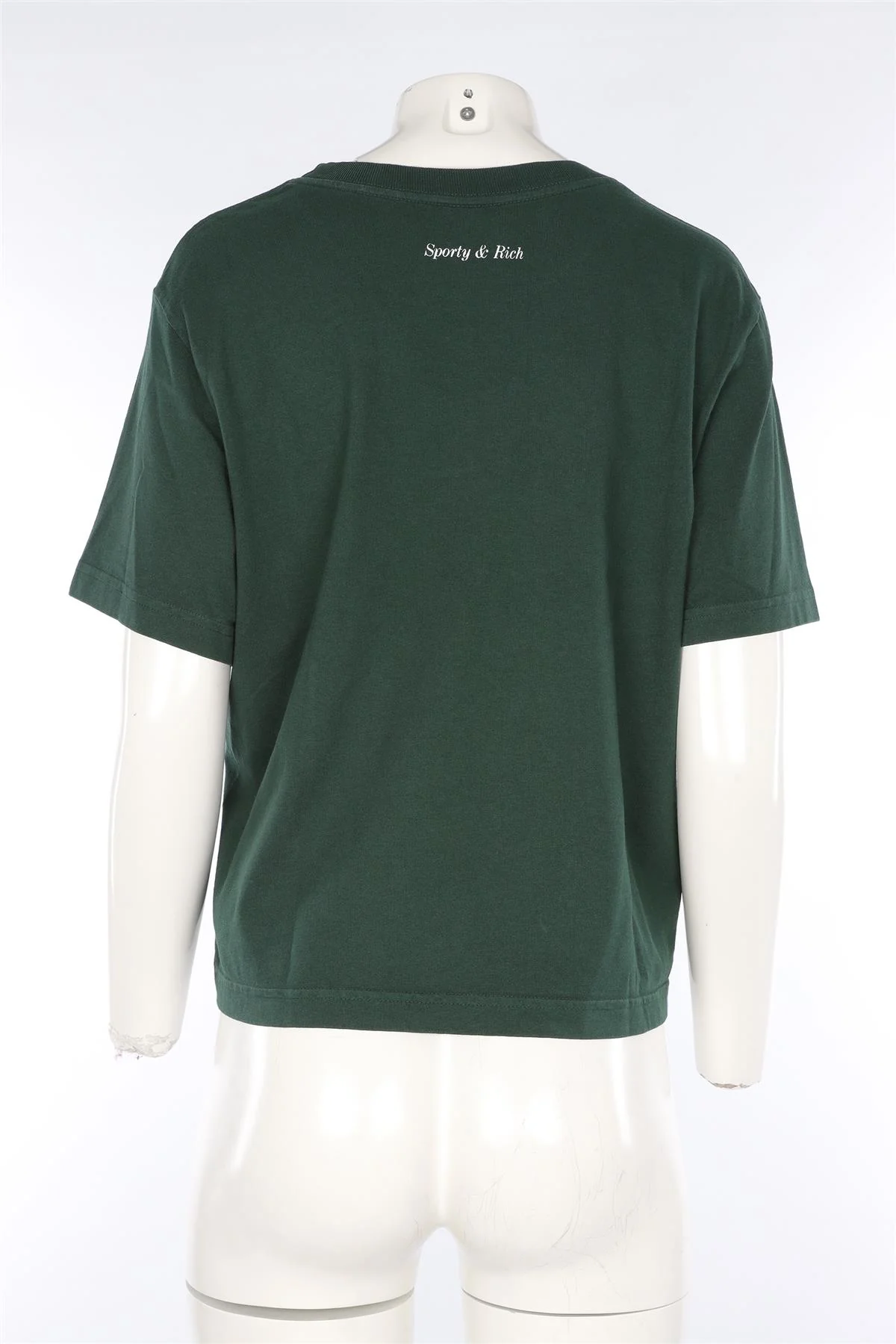 SPORTY & RICH GREEN COTTON T-SHIRT MEDIUM - Image 4