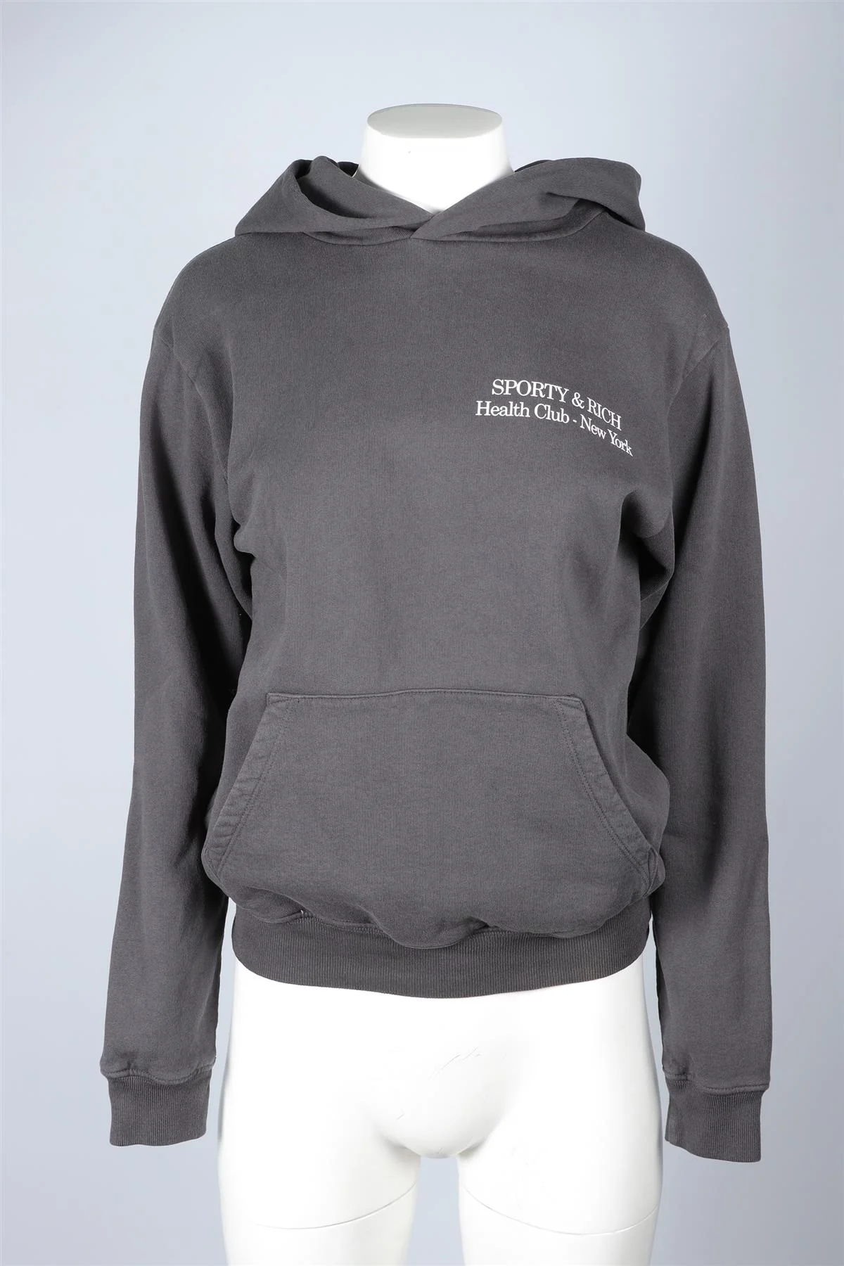 SPORTY & RICH GREY COTTON HOODIE - Image 2