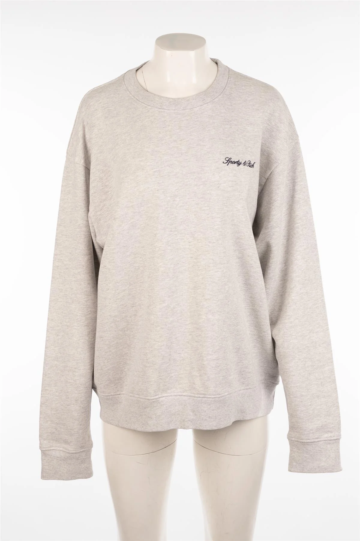 SPORTY & RICH GREY COTTON SWEATSHIRT MEDIUM - Image 2