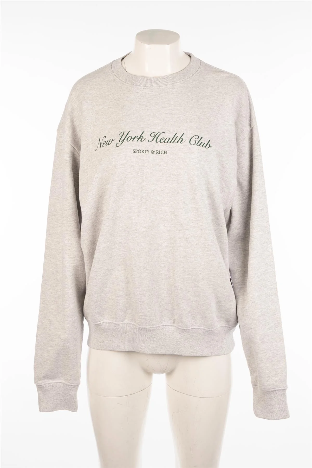SPORTY & RICH GREY COTTON SWEATSHIRT MEDIUM - Image 2