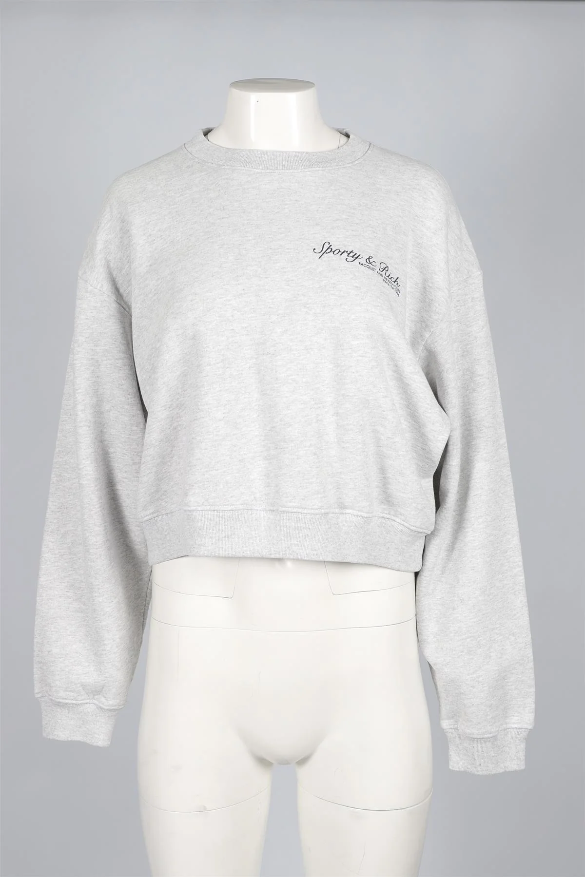 SPORTY & RICH GREY COTTON SWEATSHIRT MEDIUM - Image 2