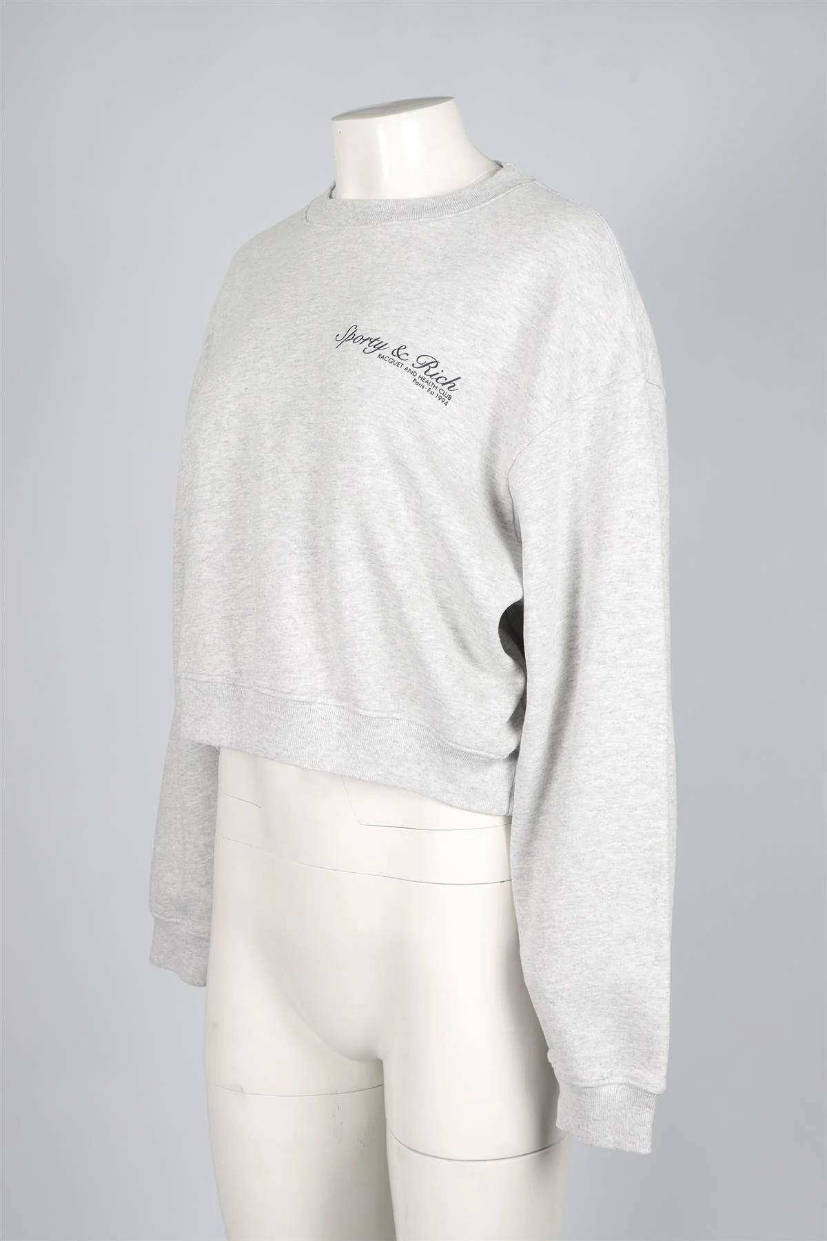 SPORTY & RICH GREY COTTON SWEATSHIRT MEDIUM - Image 3