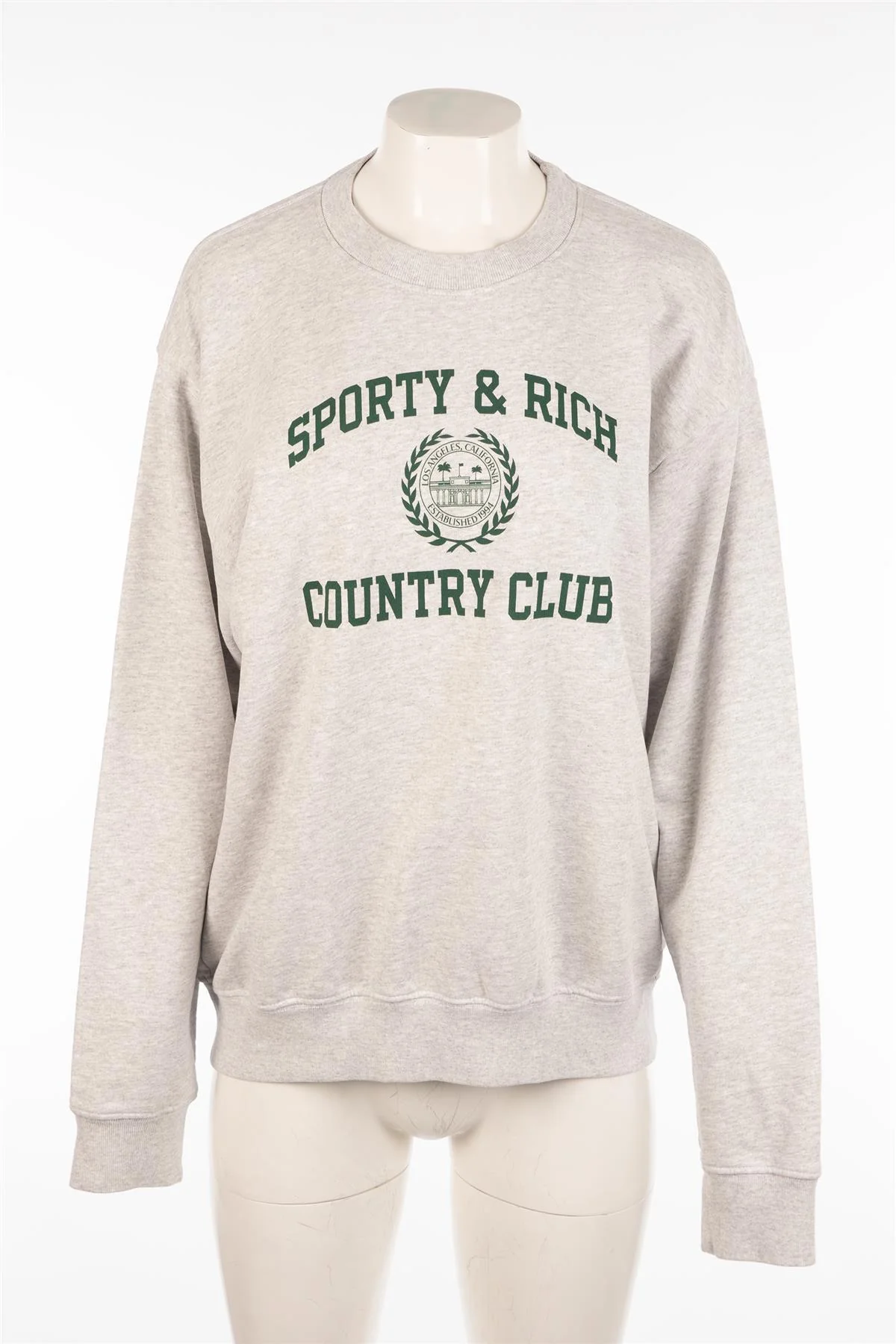 SPORTY & RICH GREY COTTON SWEATSHIRT MEDIUM - Image 2