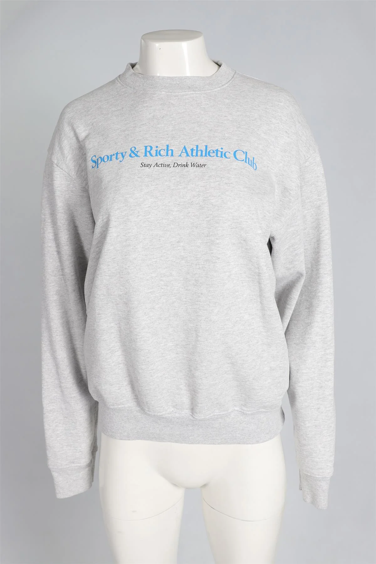 SPORTY & RICH GREY COTTON SWEATSHIRT SMALL - Image 2