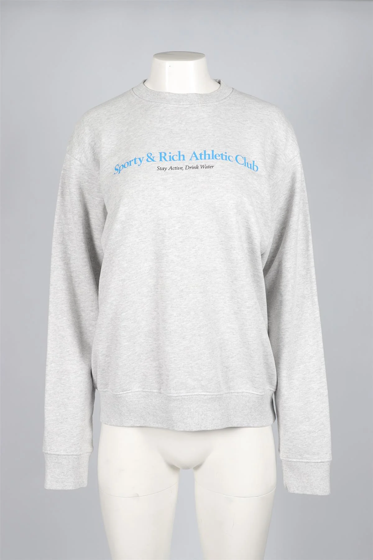 SPORTY & RICH GREY COTTON SWEATSHIRT SMALL - Image 2