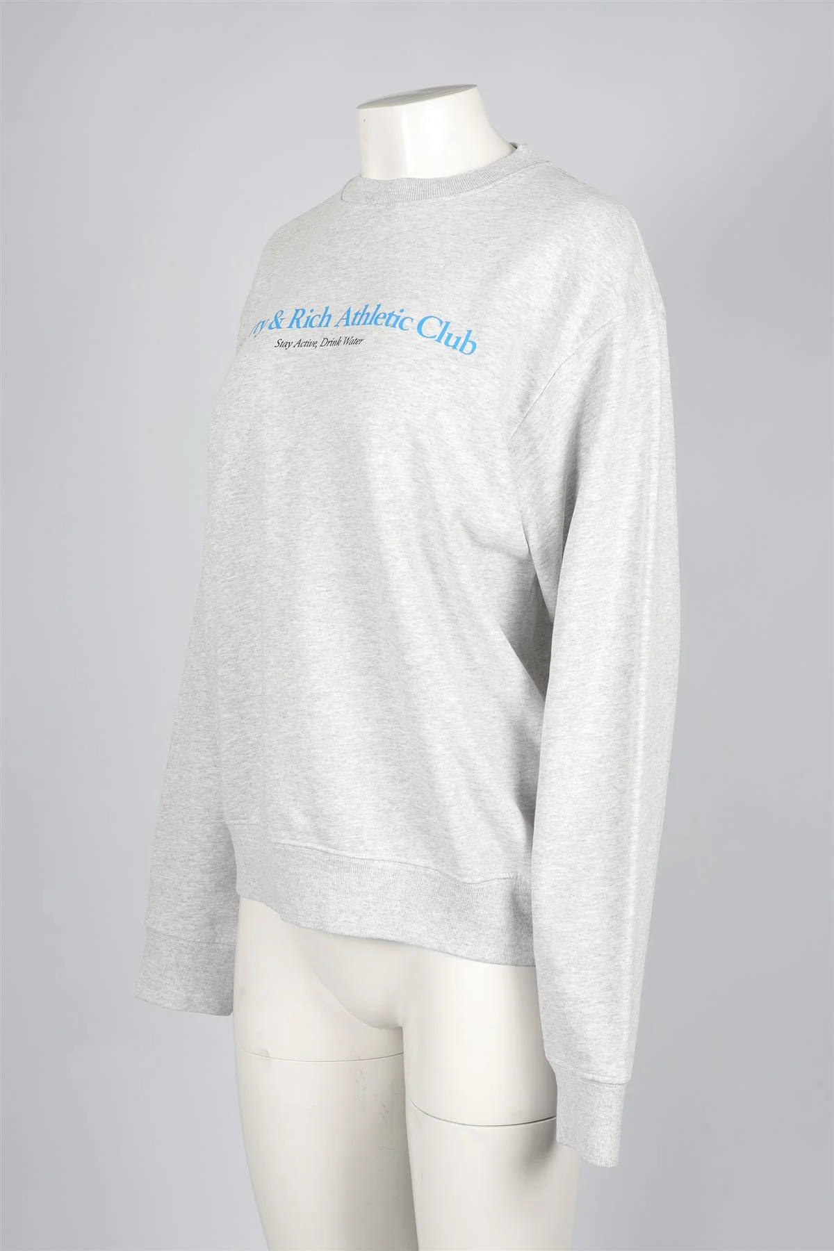 SPORTY & RICH GREY COTTON SWEATSHIRT SMALL - Image 3