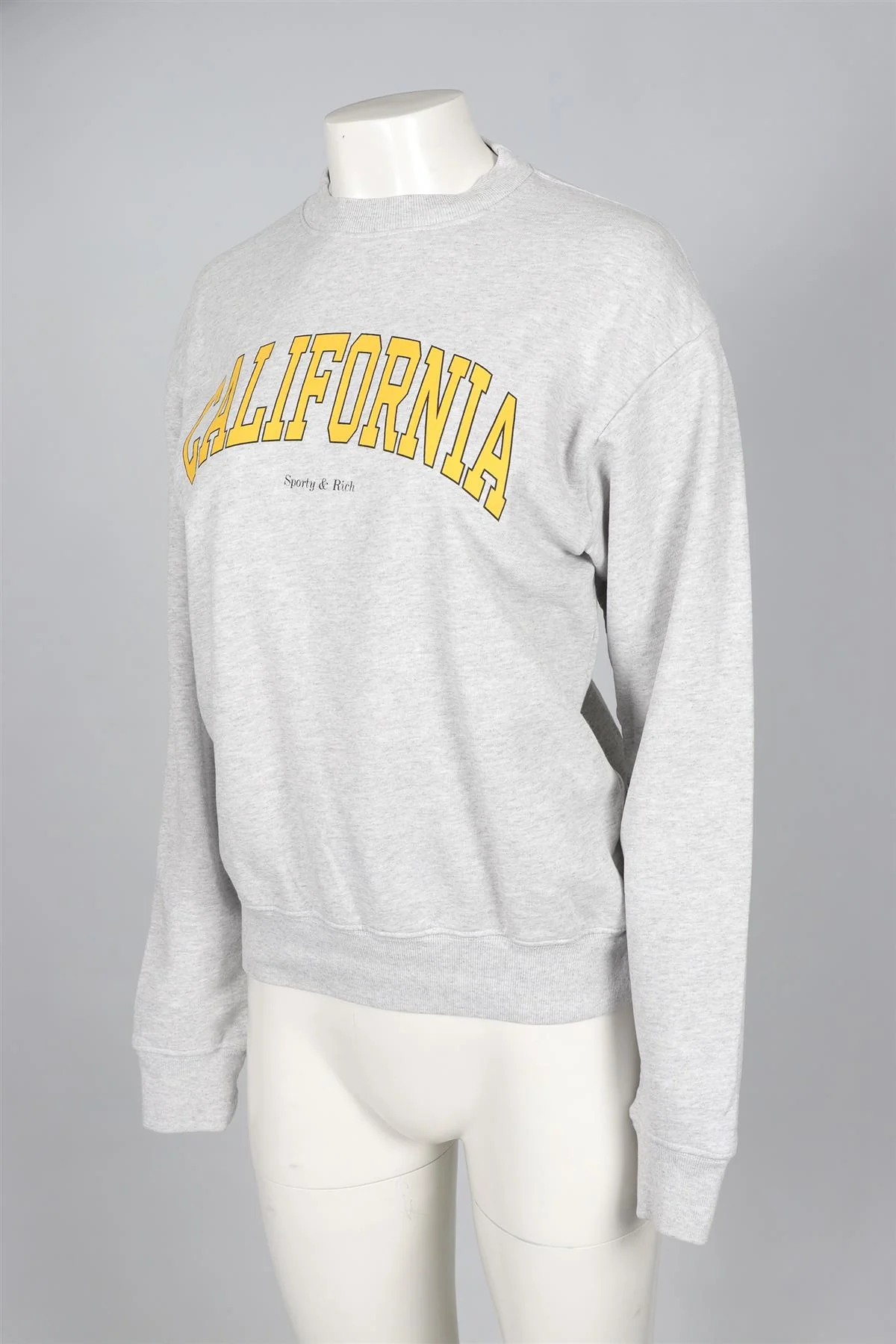 SPORTY & RICH GREY COTTON SWEATSHIRT XSMALL - Image 3