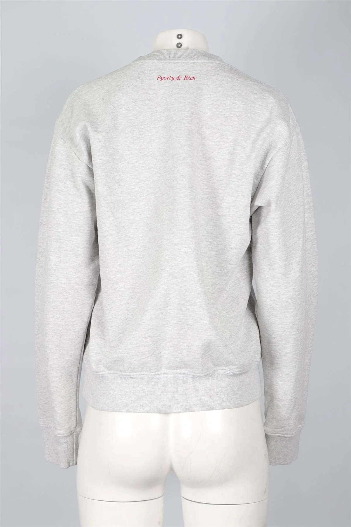 SPORTY & RICH GREY COTTON SWEATSHIRT XSMALL - Image 4