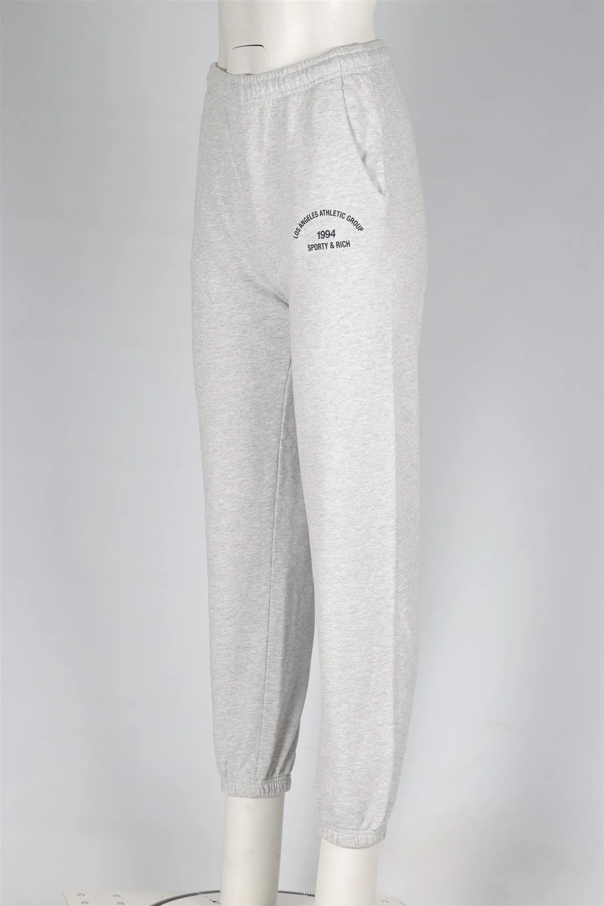 SPORTY & RICH GREY COTTON TRACK PANTS XSMALL - Image 3