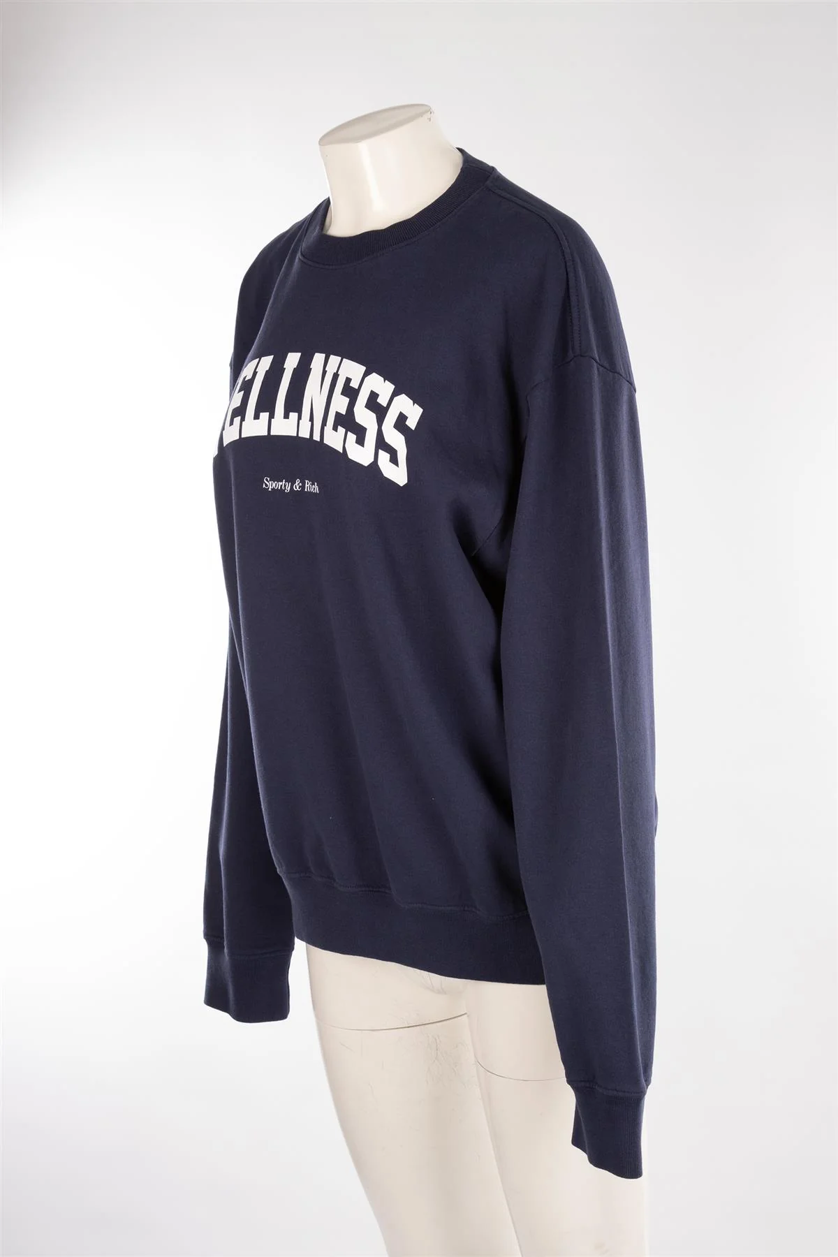 SPORTY & RICH NAVY COTTON SWEATSHIRT MEDIUM - Image 3