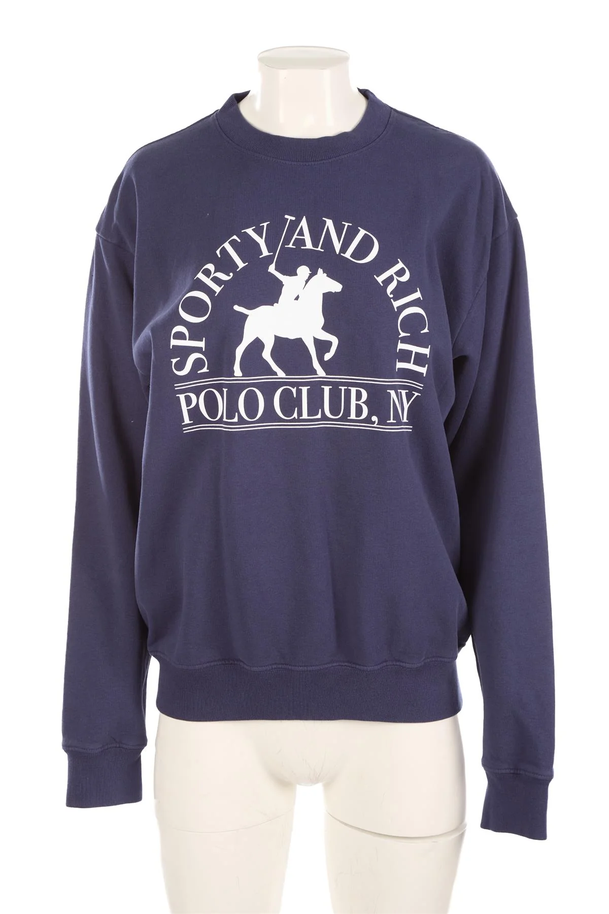 SPORTY & RICH NAVY COTTON SWEATSHIRT SMALL - Image 2