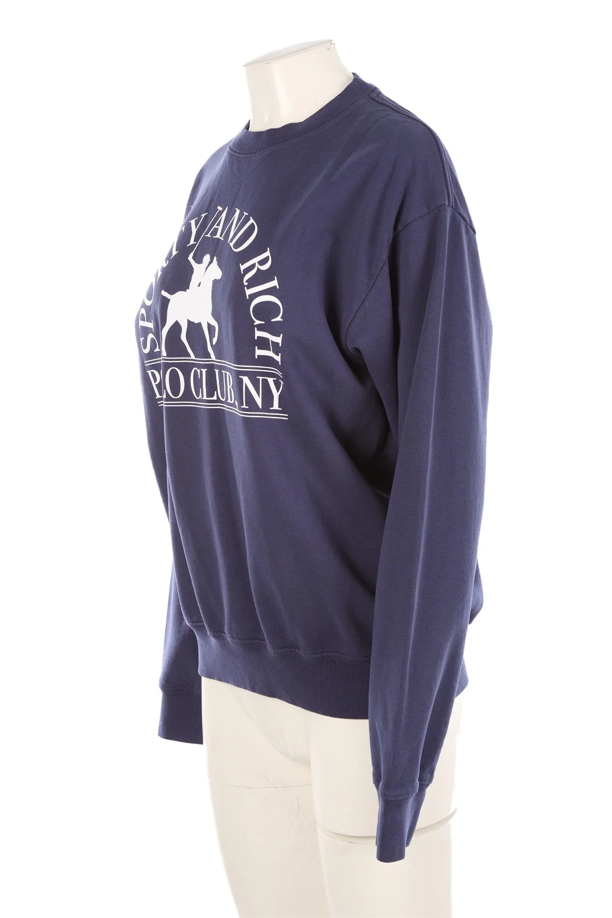 SPORTY & RICH NAVY COTTON SWEATSHIRT SMALL - Image 3